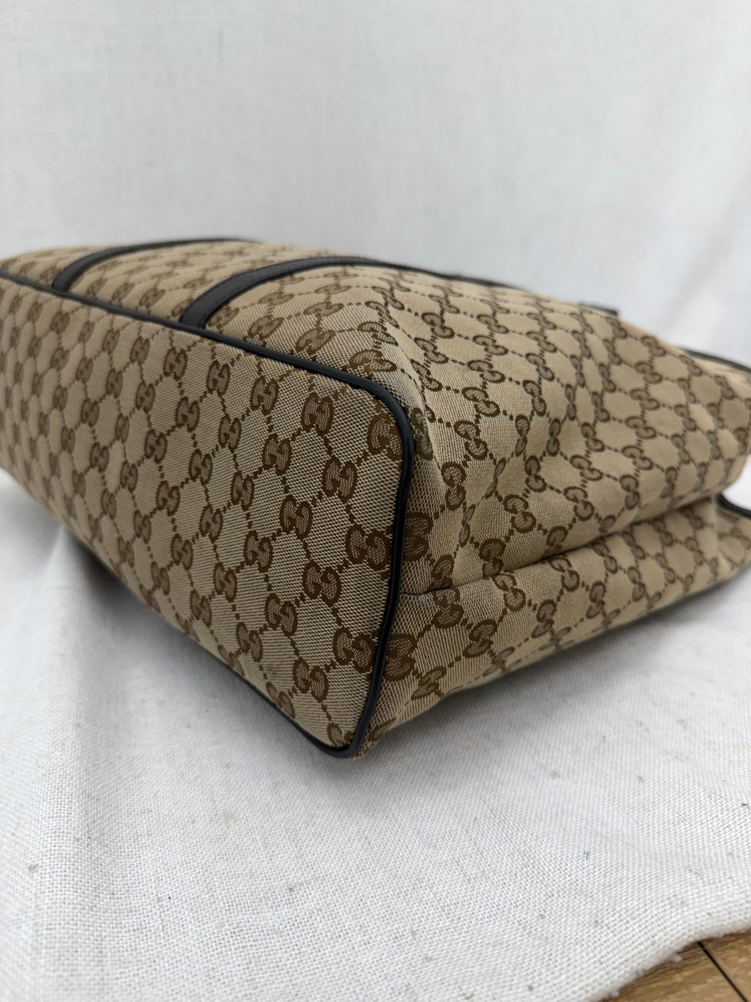 Gucci Brown GG Canvas & Leather Large 2Way Tote