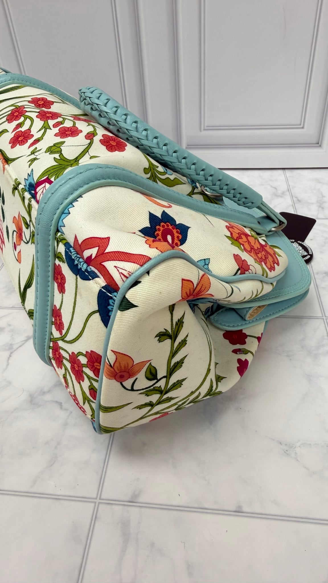 Christian Dior Blue And White Floral Canvas My Dior Handbag