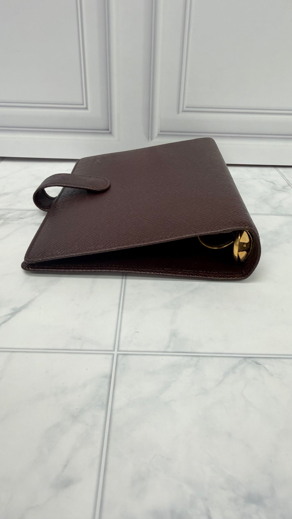 Louis Vuitton Burgundy Taiga Leather Notebook Agenda Cover MM