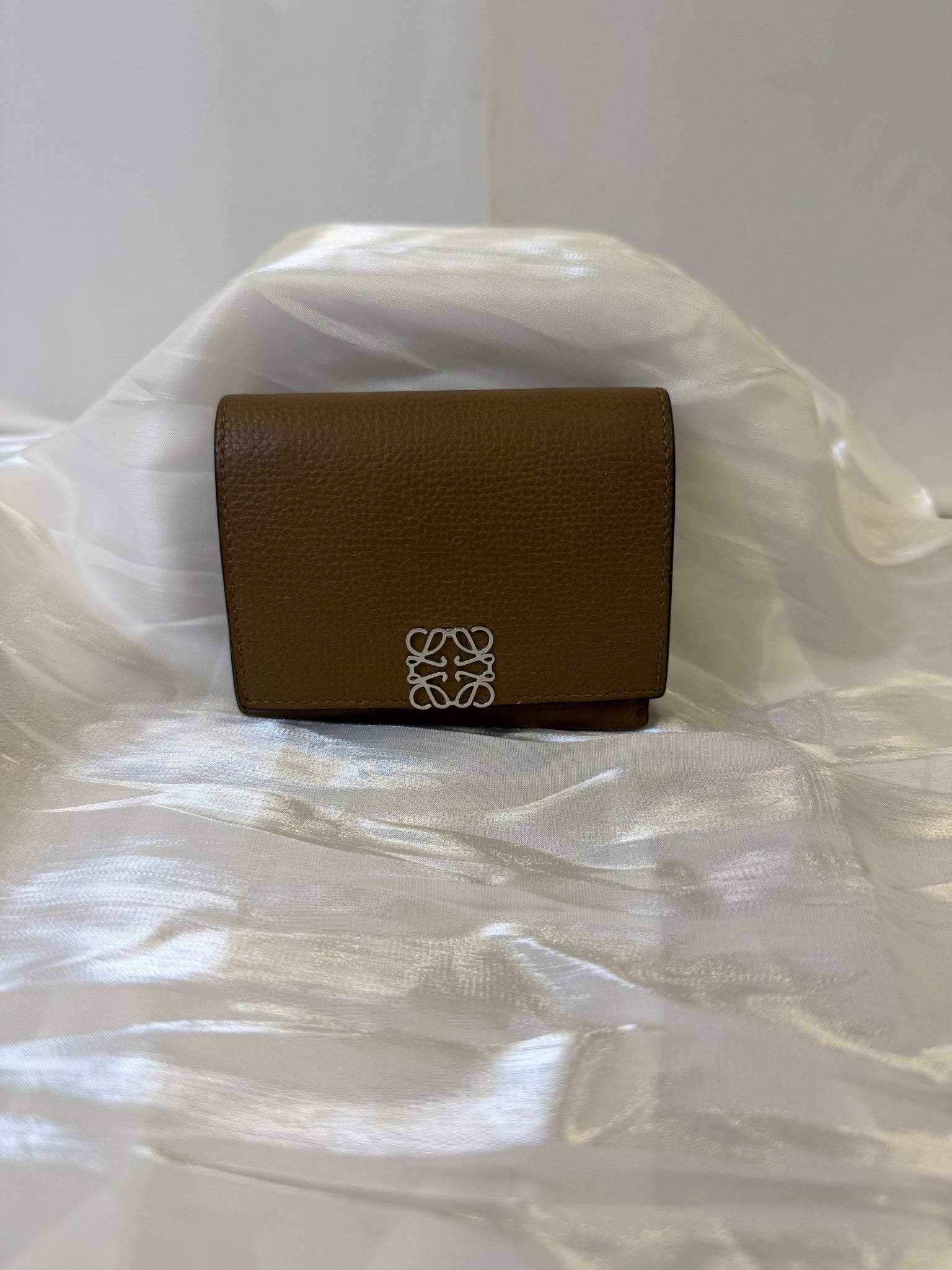 Loewe Brown Leather Anagram Trifold Wallet