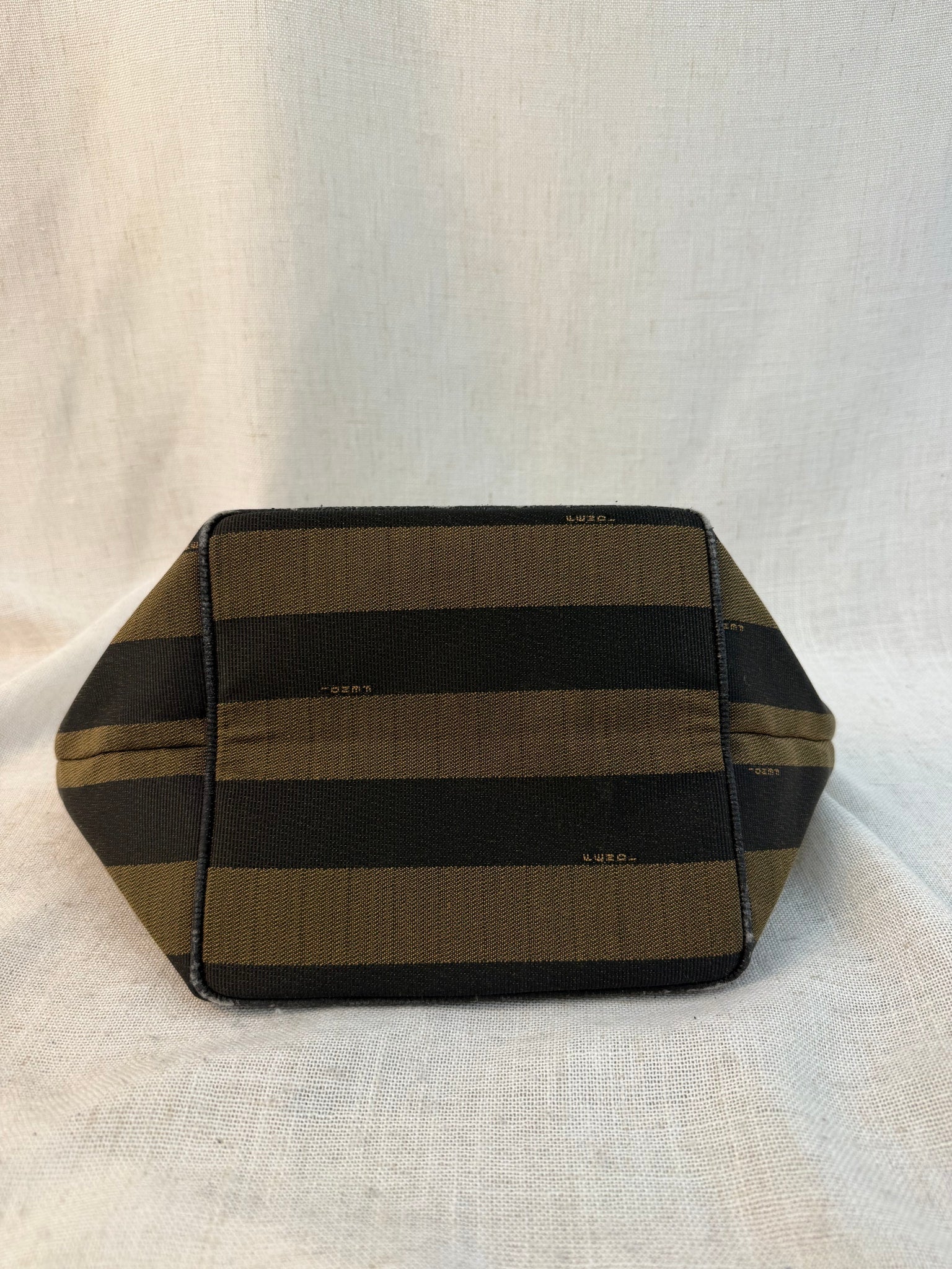 Fendi Brown And Black Canvas Pequin Mini Handbag