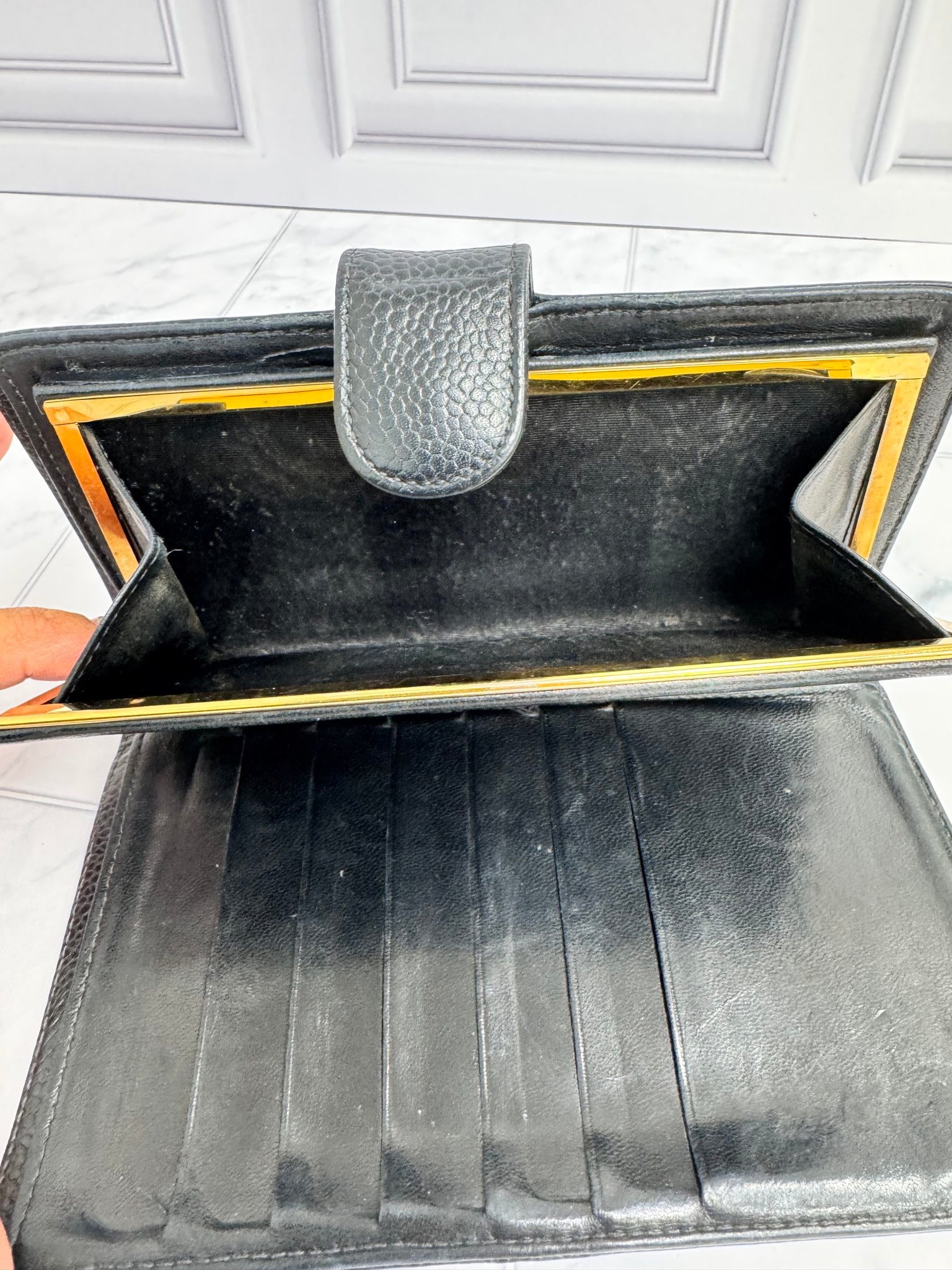 Chanel Black Caviar Leather Long Wallet