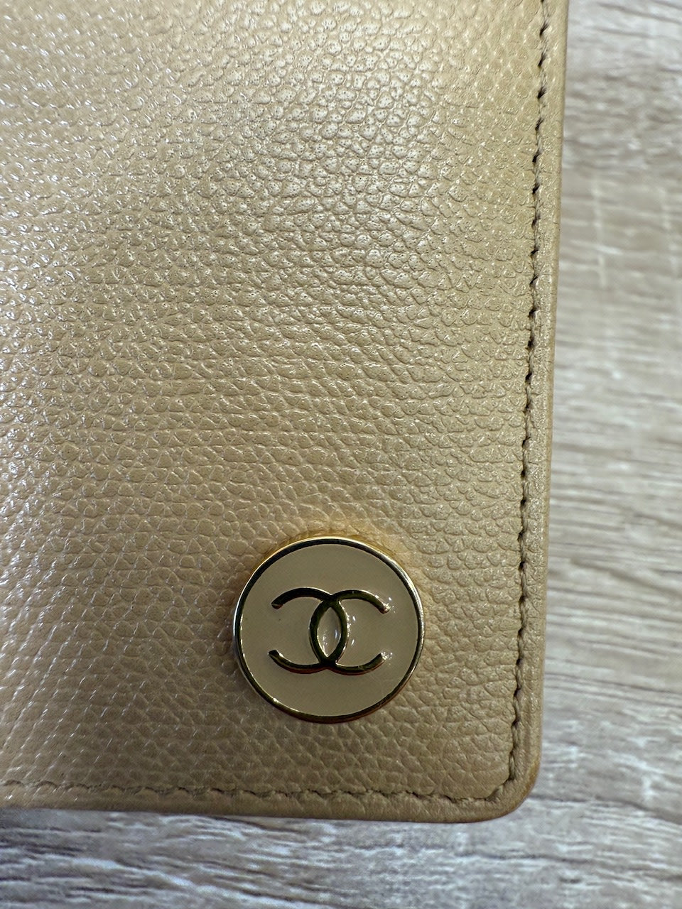 Chanel Tan Caviar Bifold Wallet