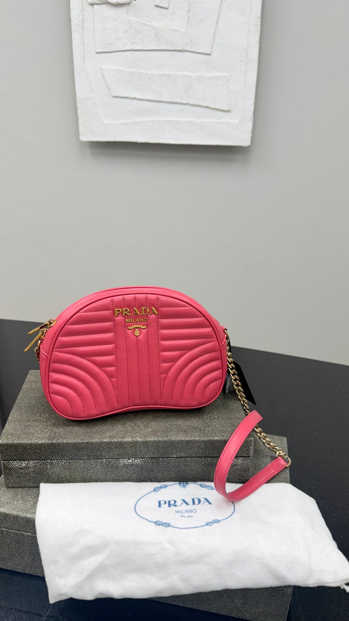 Prada Pink Quilted Leather Crossbody Bag