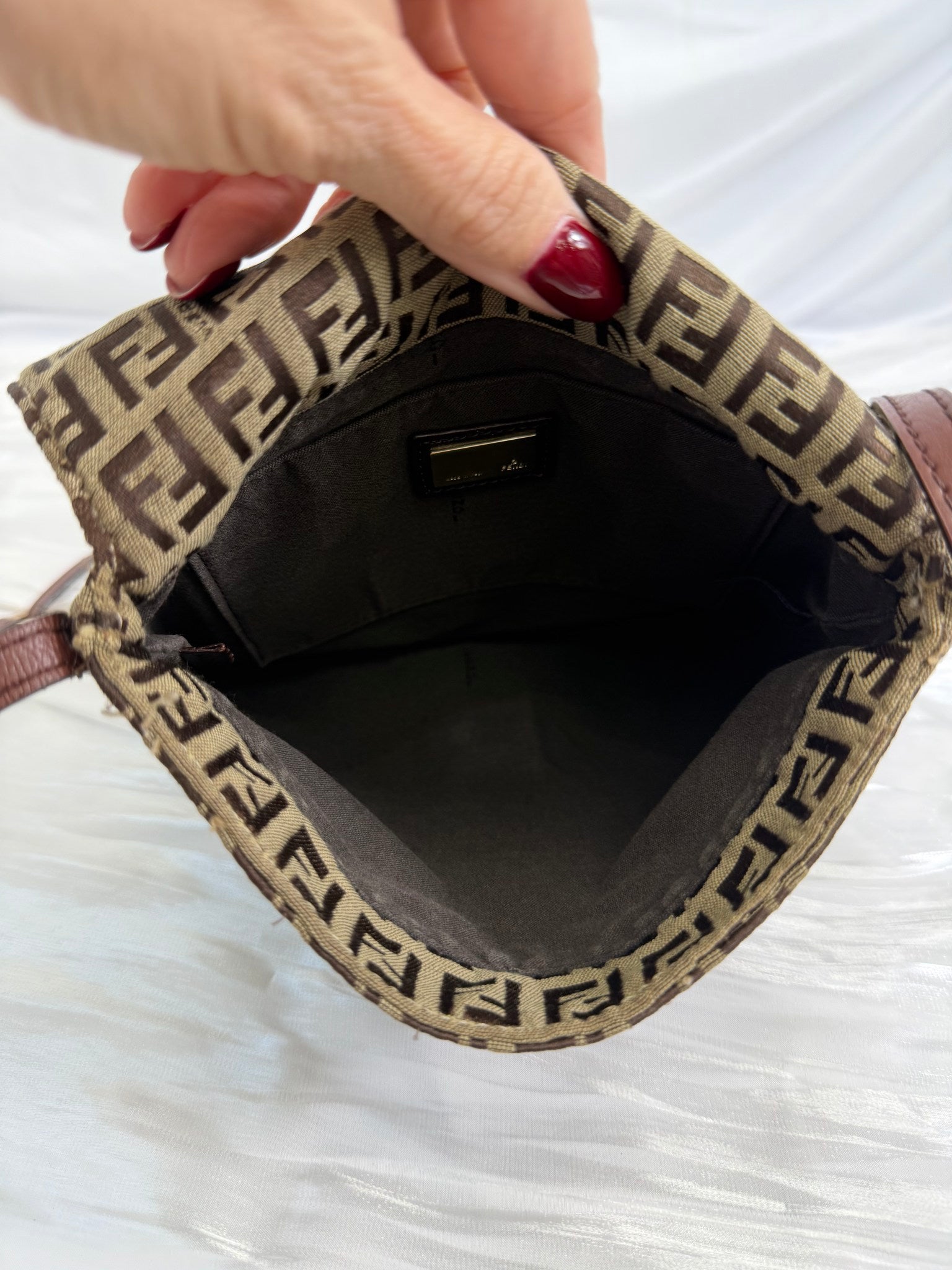 Fendi Brown Zucchino Canvas Crossbody