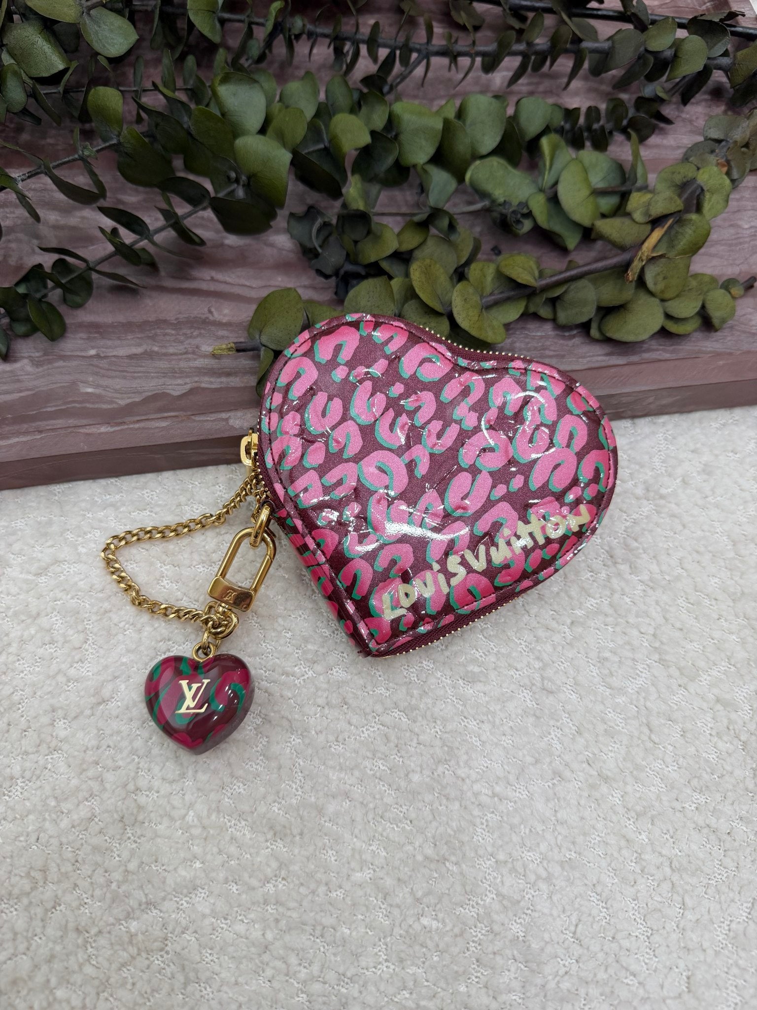 Louis Vuitton x Stephen Sprouse Purple Leopard Vernis Heart Coin Purse