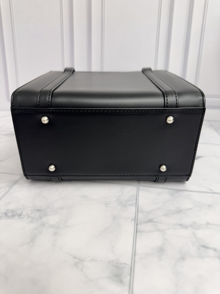 Burberry Black Leather Box Handbag