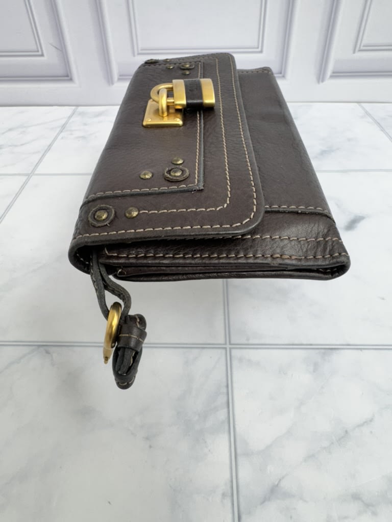 Chloe Brown Leather Paddington Long Wallet
