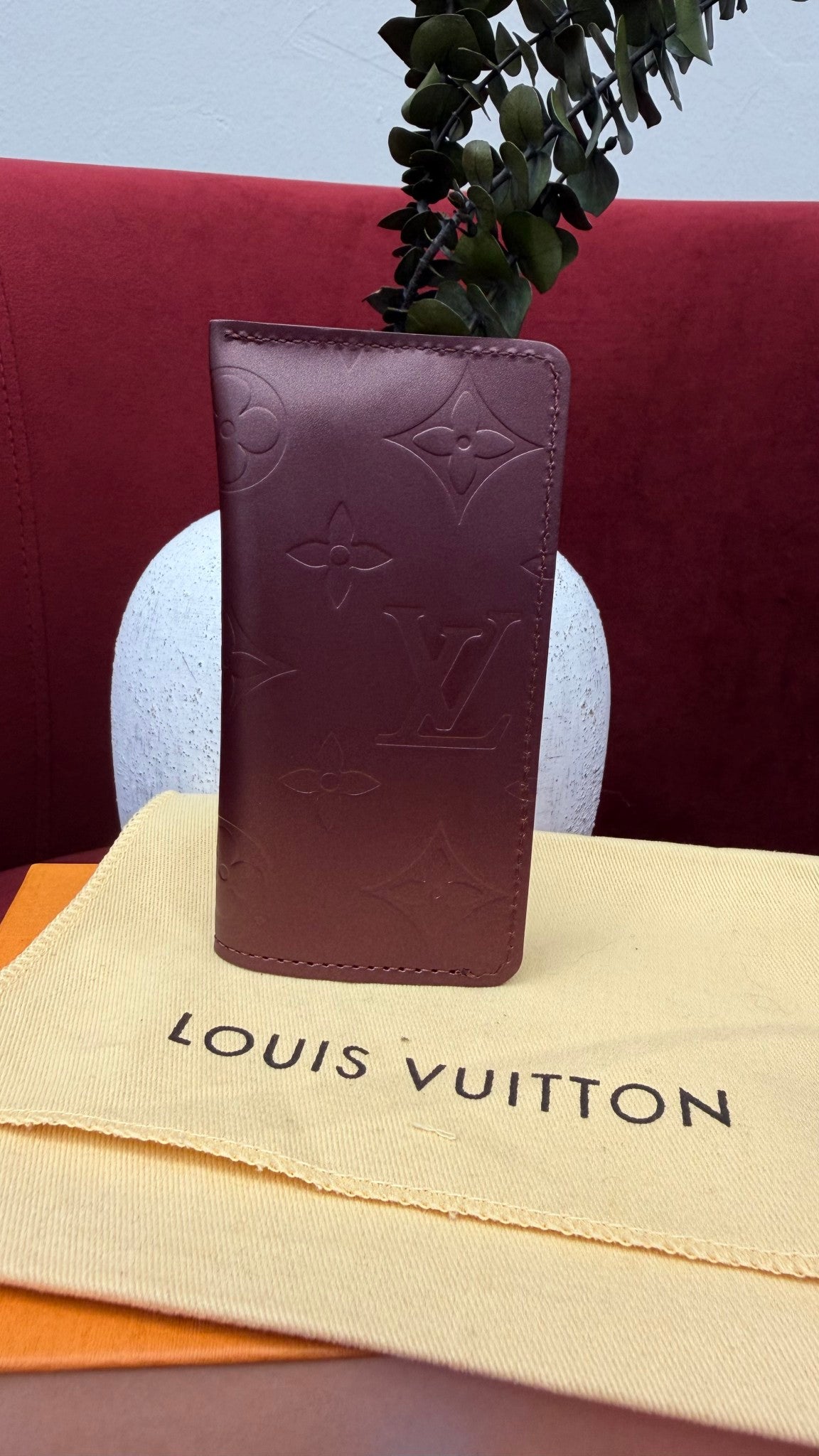 Louis Vuitton Maroon Monogram Matte Clochette PM Key Case