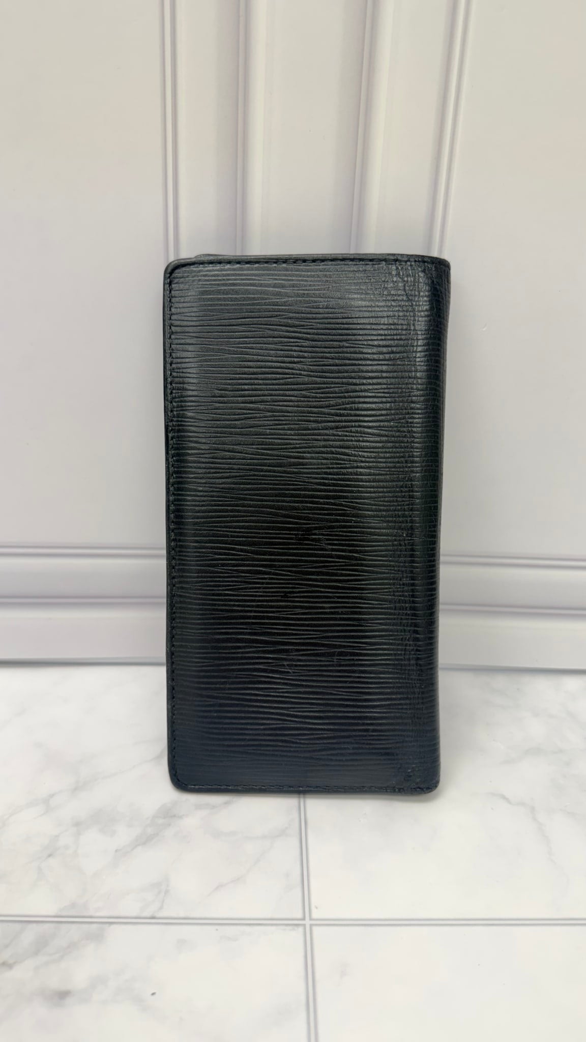 Louis Vuitton Black Epi Leather Brazza Long Wallet