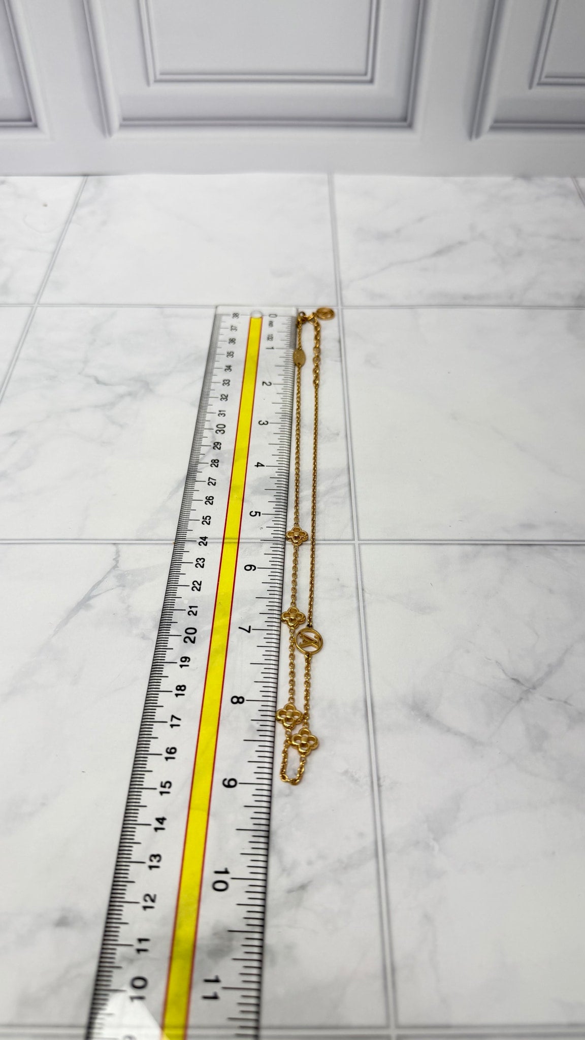 Louis Vuitton Gold Tone Flower Full Necklace