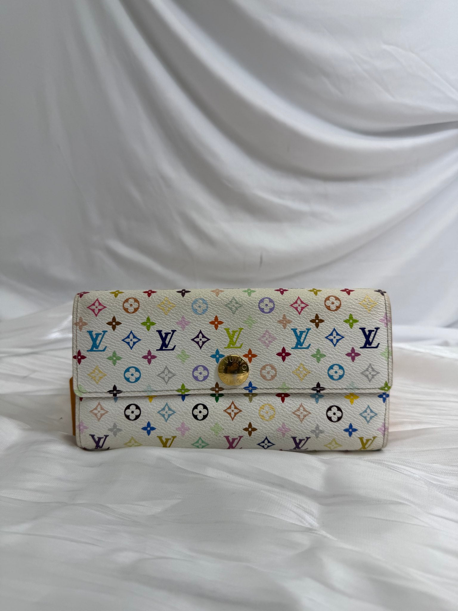 Louis Vuitton Monogram White Multicolor Sarah Wallet