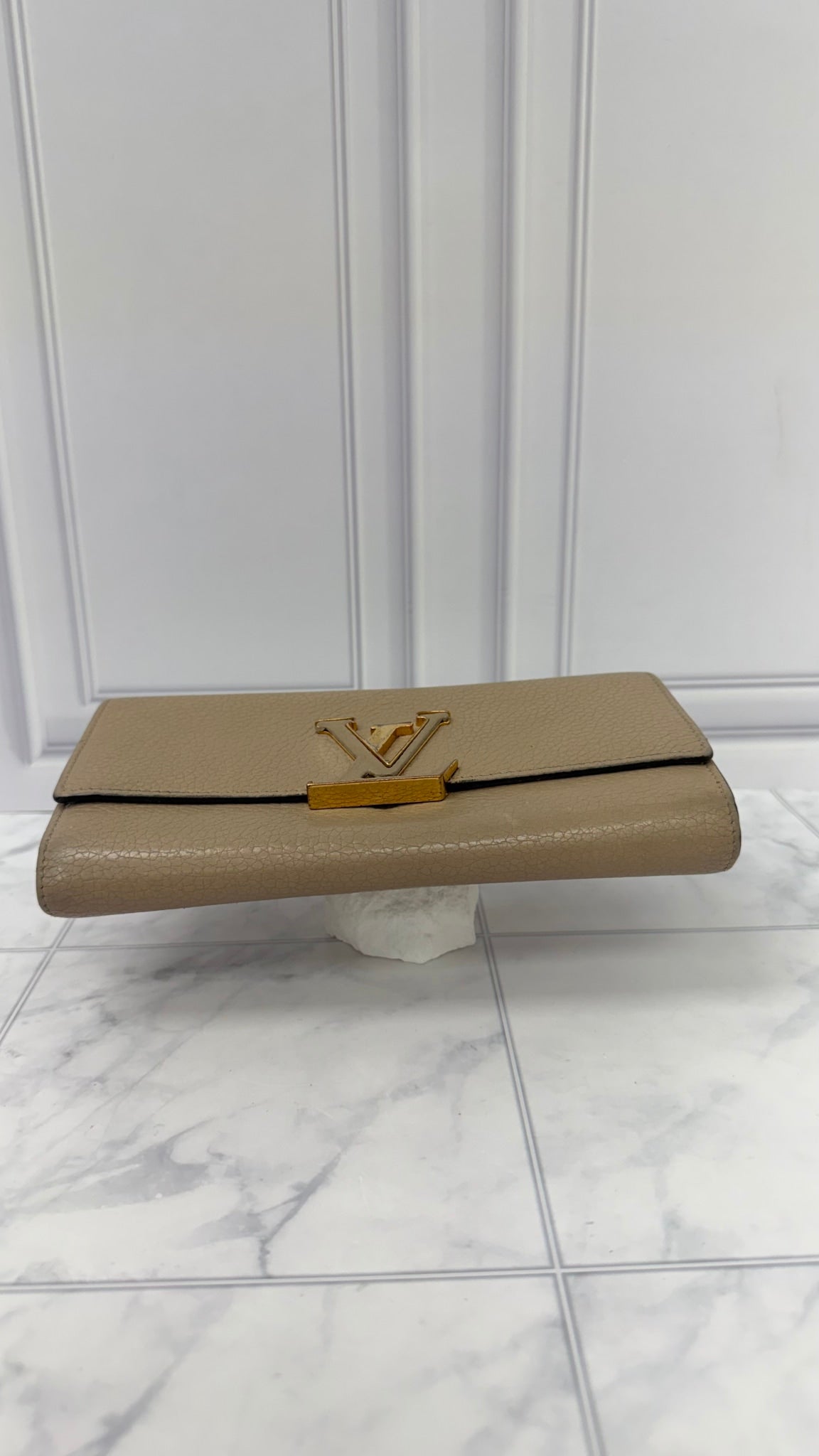 Louis Vuitton Taupe Taurillon Leather Capucines Long Wallet