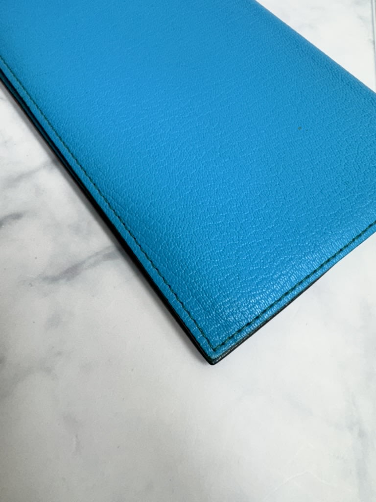 Hermes Blue Leather Passport Cover