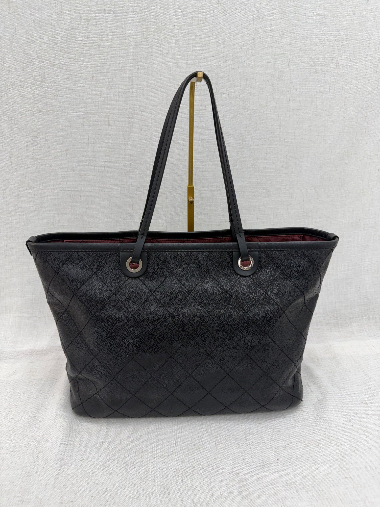Chanel Black Quilted Caviar Large Fever Tote