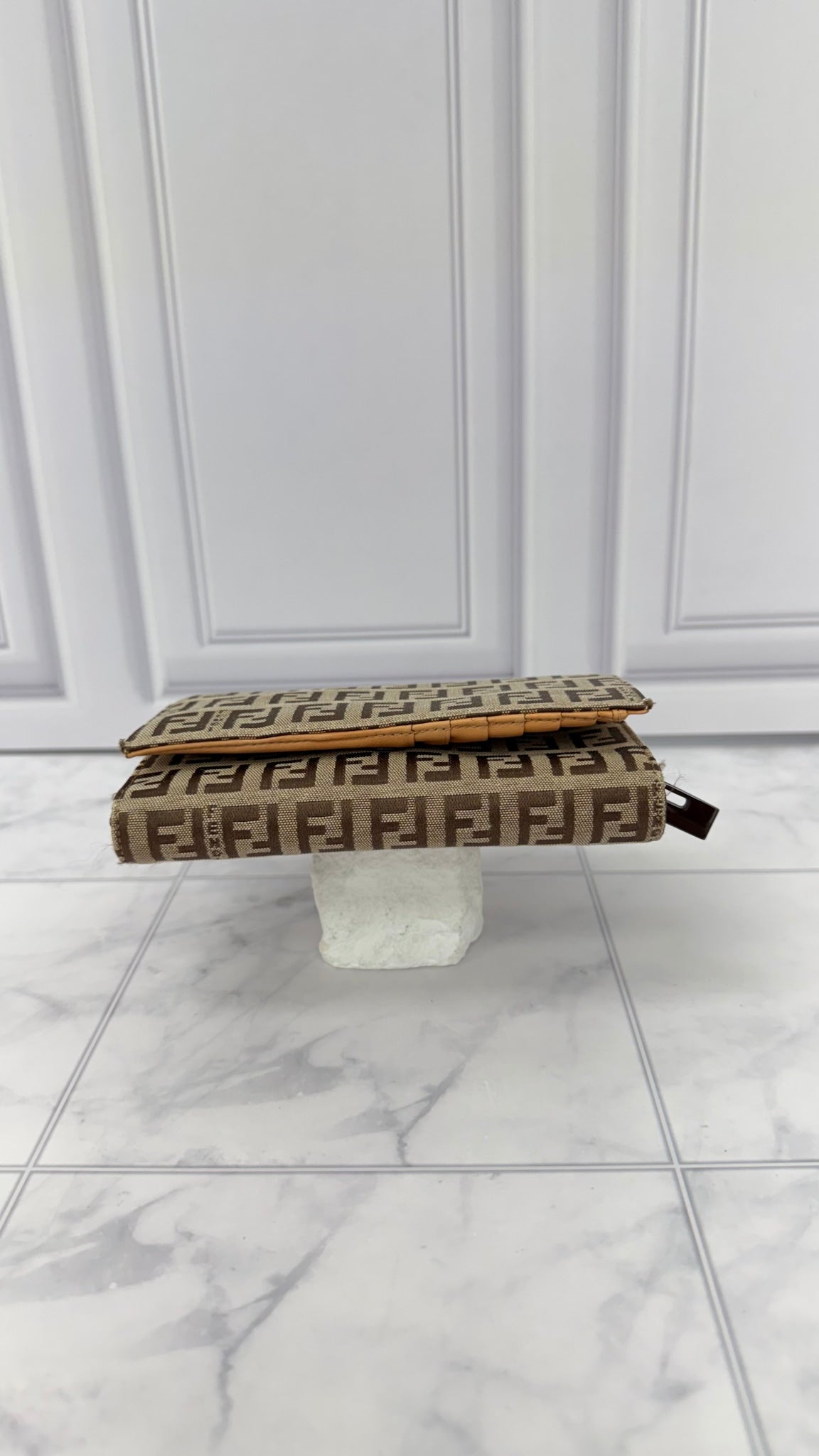 Fendi Beige Canvas Zucca FF Wallet