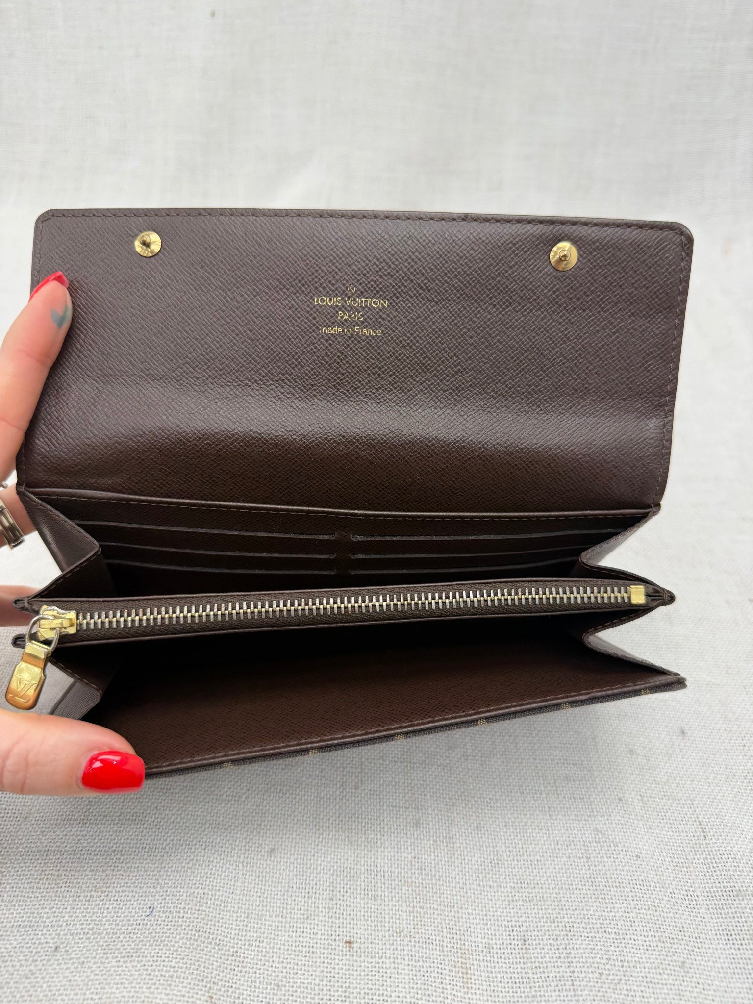 Louis Vuitton Brown Mini Lin Sarah Wallet