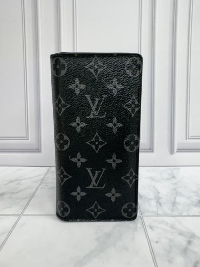 Louis Vuitton Monogram Eclipse Brazza Long Wallet