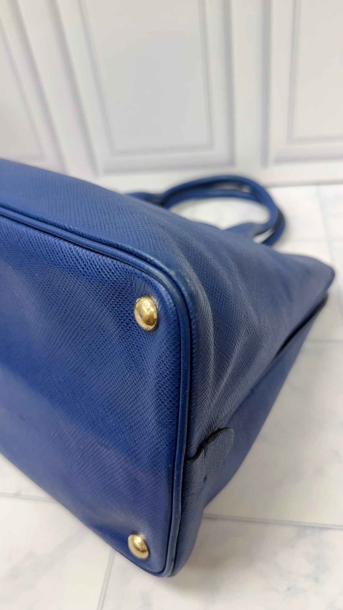 Prada Blue Saffiano Leather Handbag