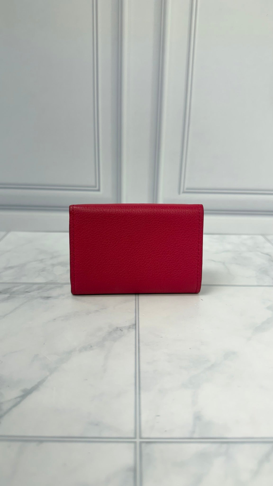 Louis Vuitton Hot Pink Calfskin Leather Lockmini Compact Trifold Wallet