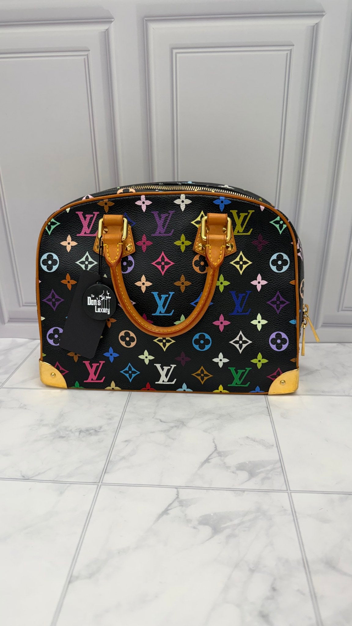 Louis Vuitton Black Multicolor Monogram Trouville Handbag