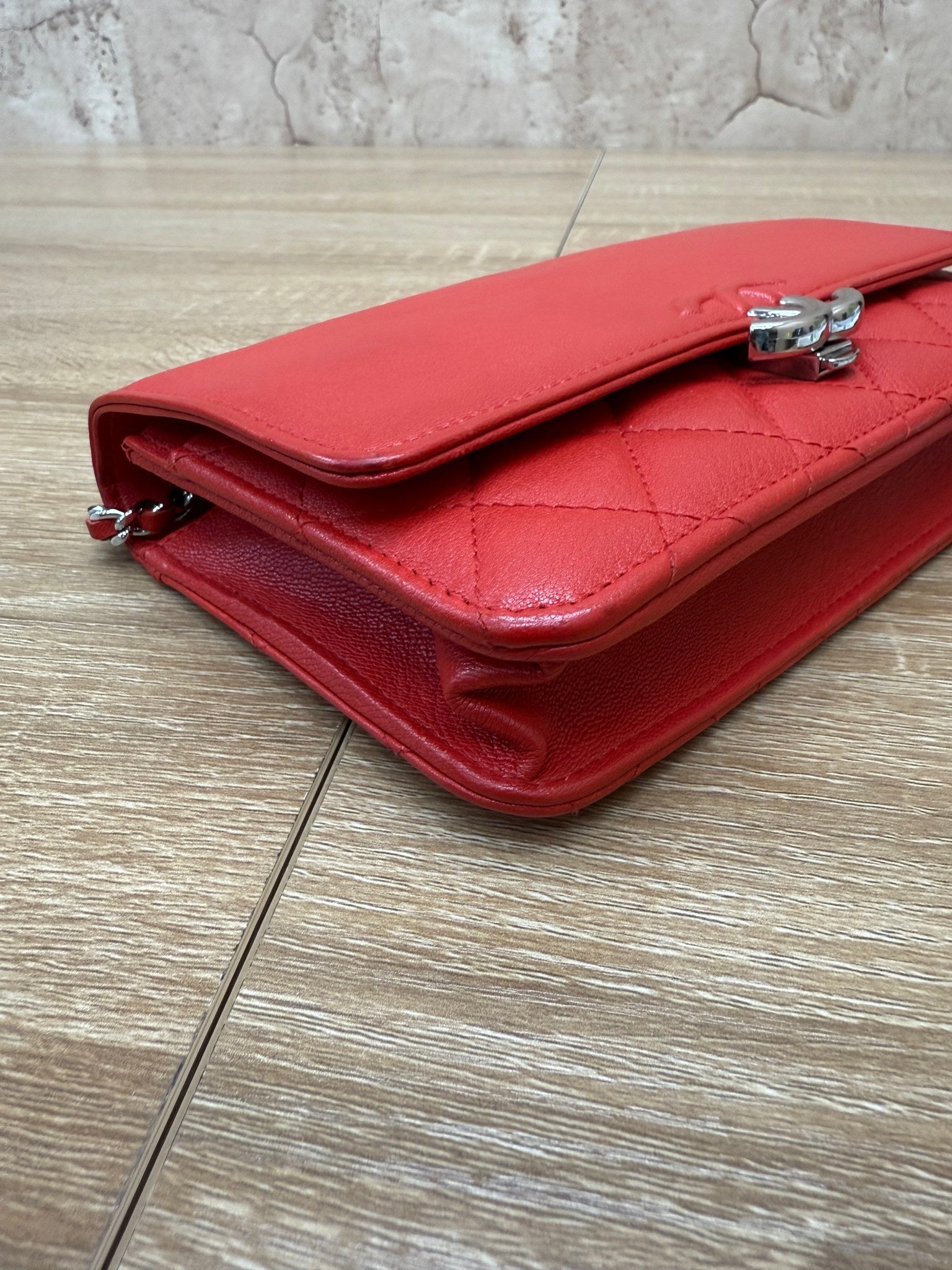 Chanel Red Lambskin Urban Companion Wallet on Chain