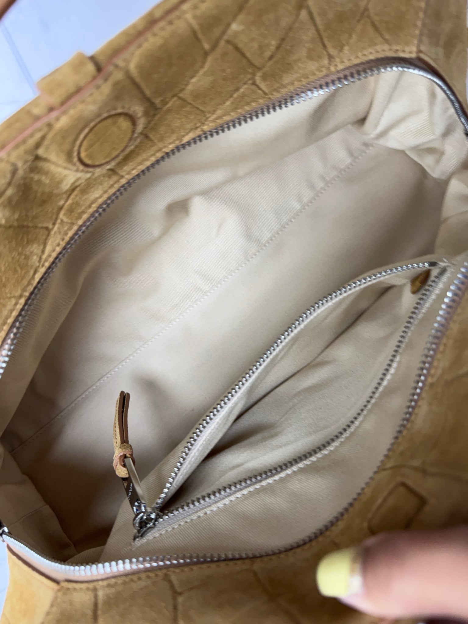 LIKE NEW - Jacquemus Camel Croc Embossed Suede Le Turismo Shoulder Bag