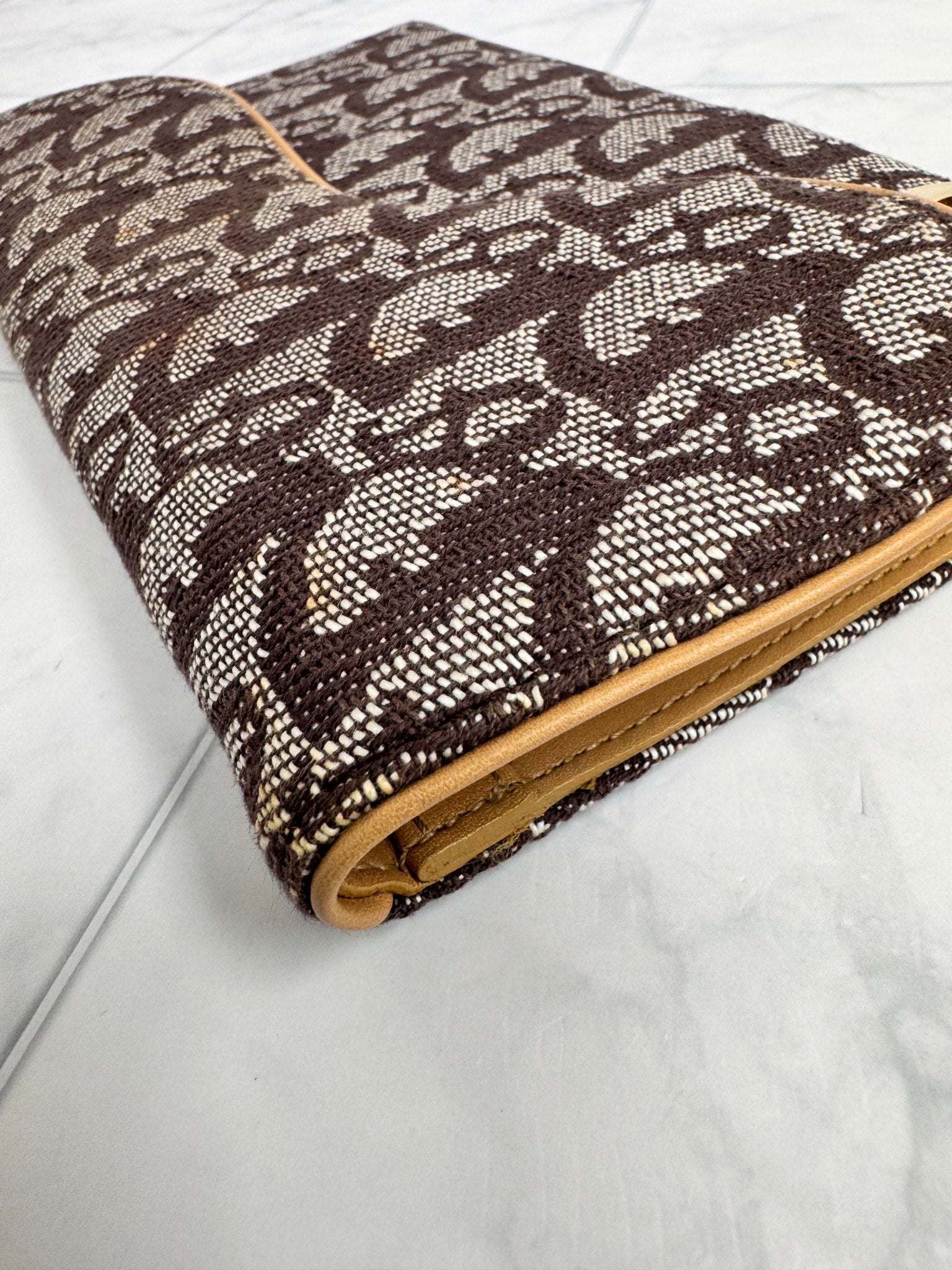 Christian Dior Brown Monogram Canvas Saddle Flap Long Wallet