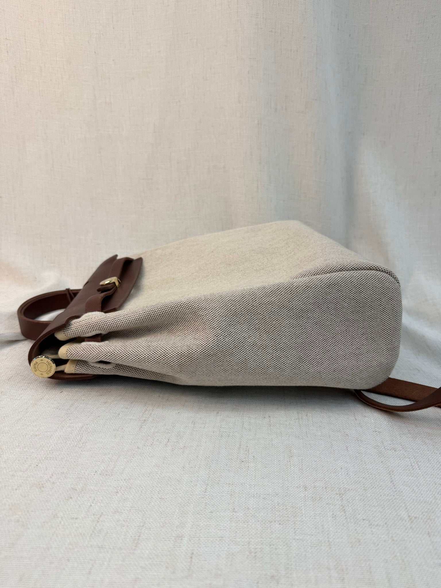 Hermes Tan Canvas Herbag Backpack