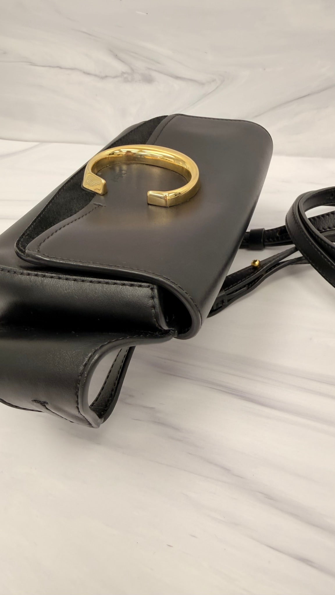Chloe Black Leather C Belt Bag
