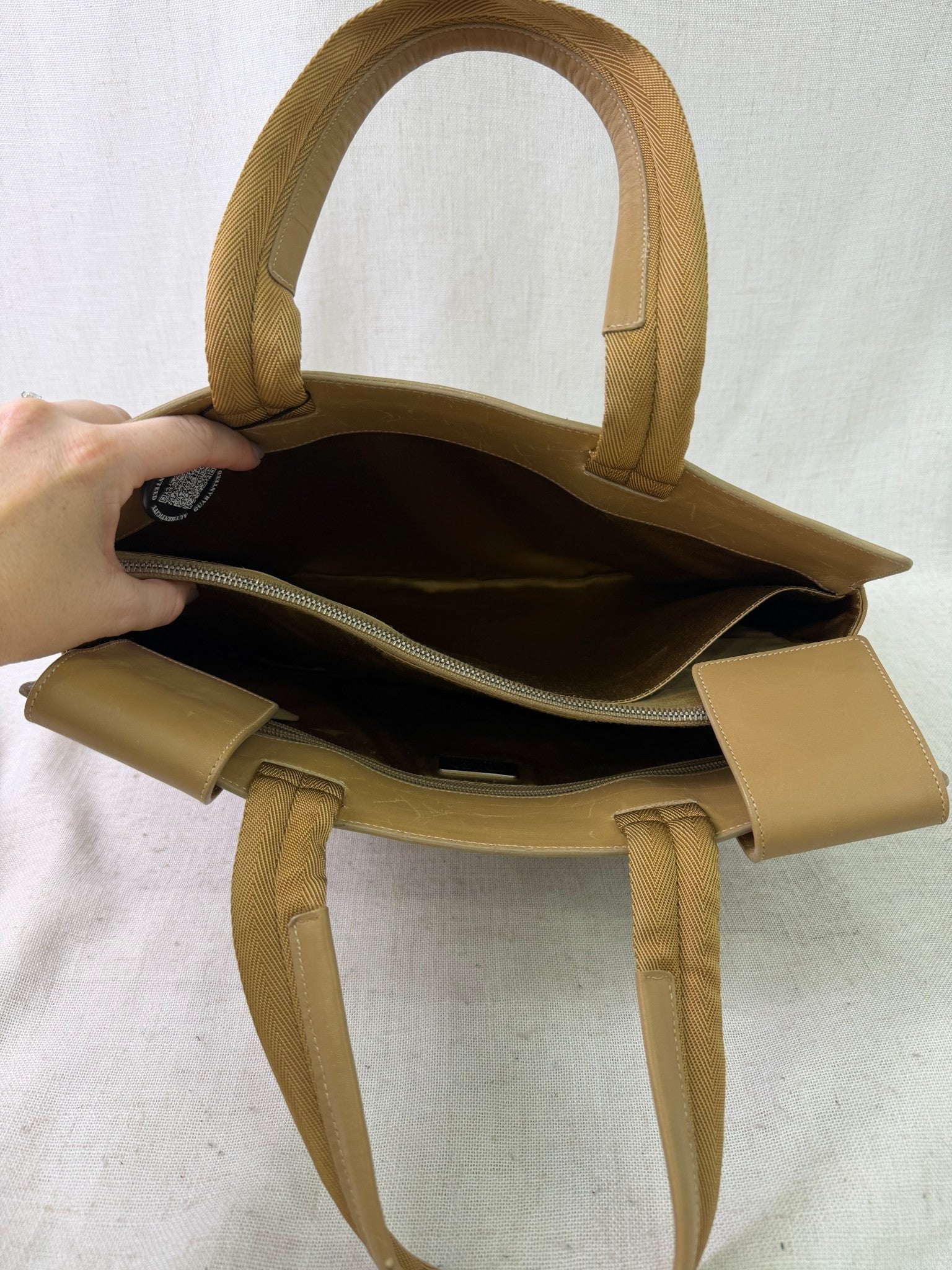 Prada Tan Leather Tote Bag