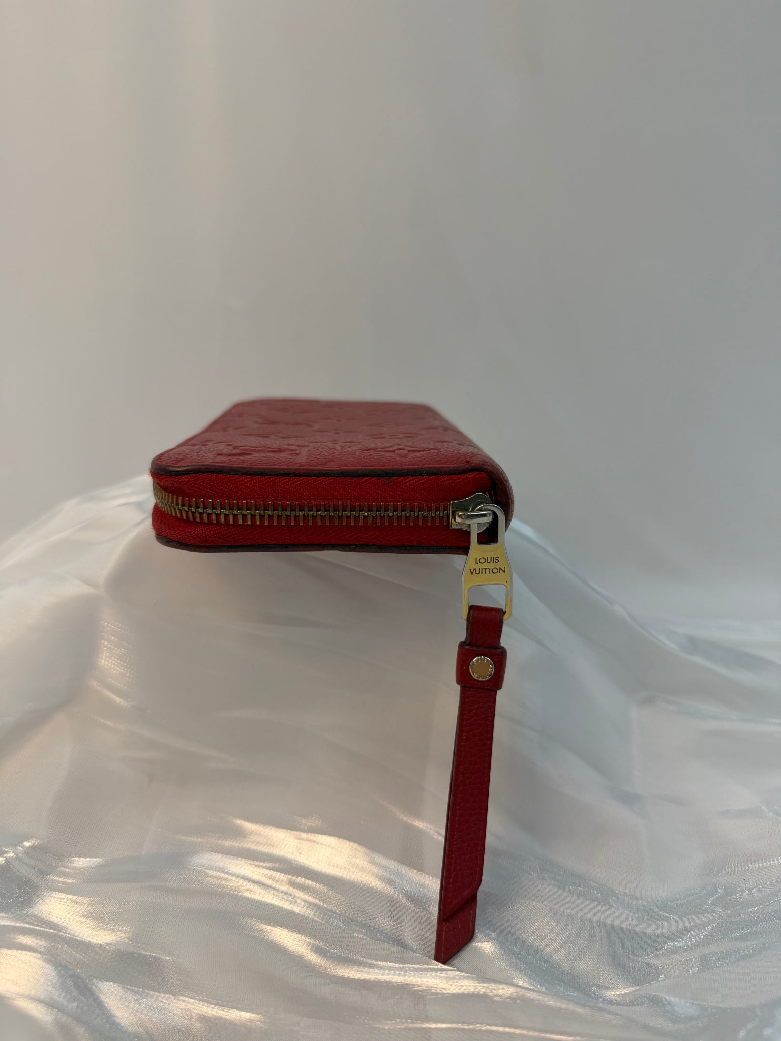 Louis Vuitton Red Empreinte Leather Zippy Wallet