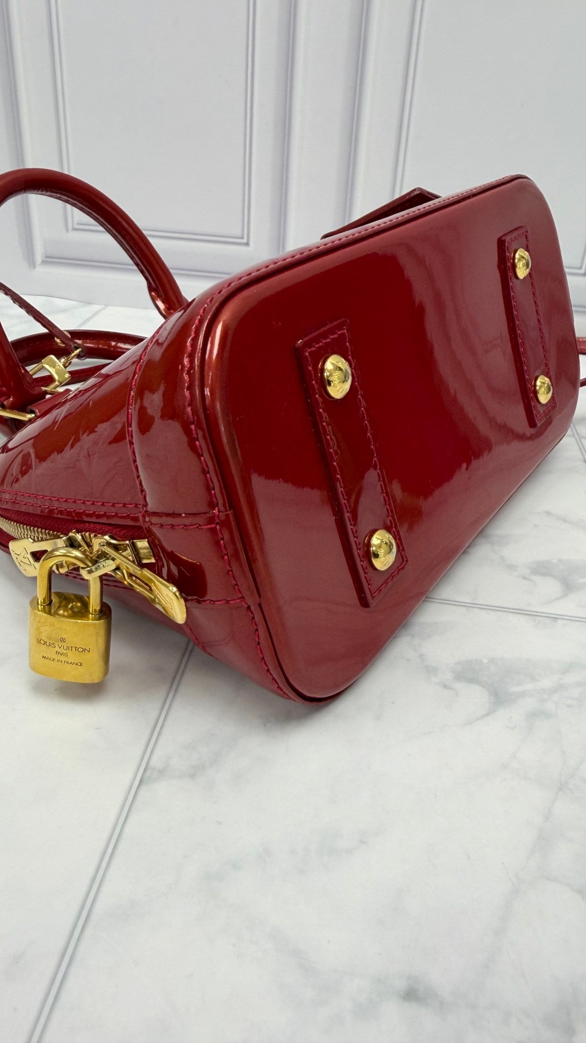 Louis Vuitton Red Vernis Alma BB