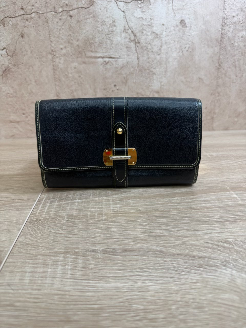 Louis Vuitton Black Suhali Leather Wallet