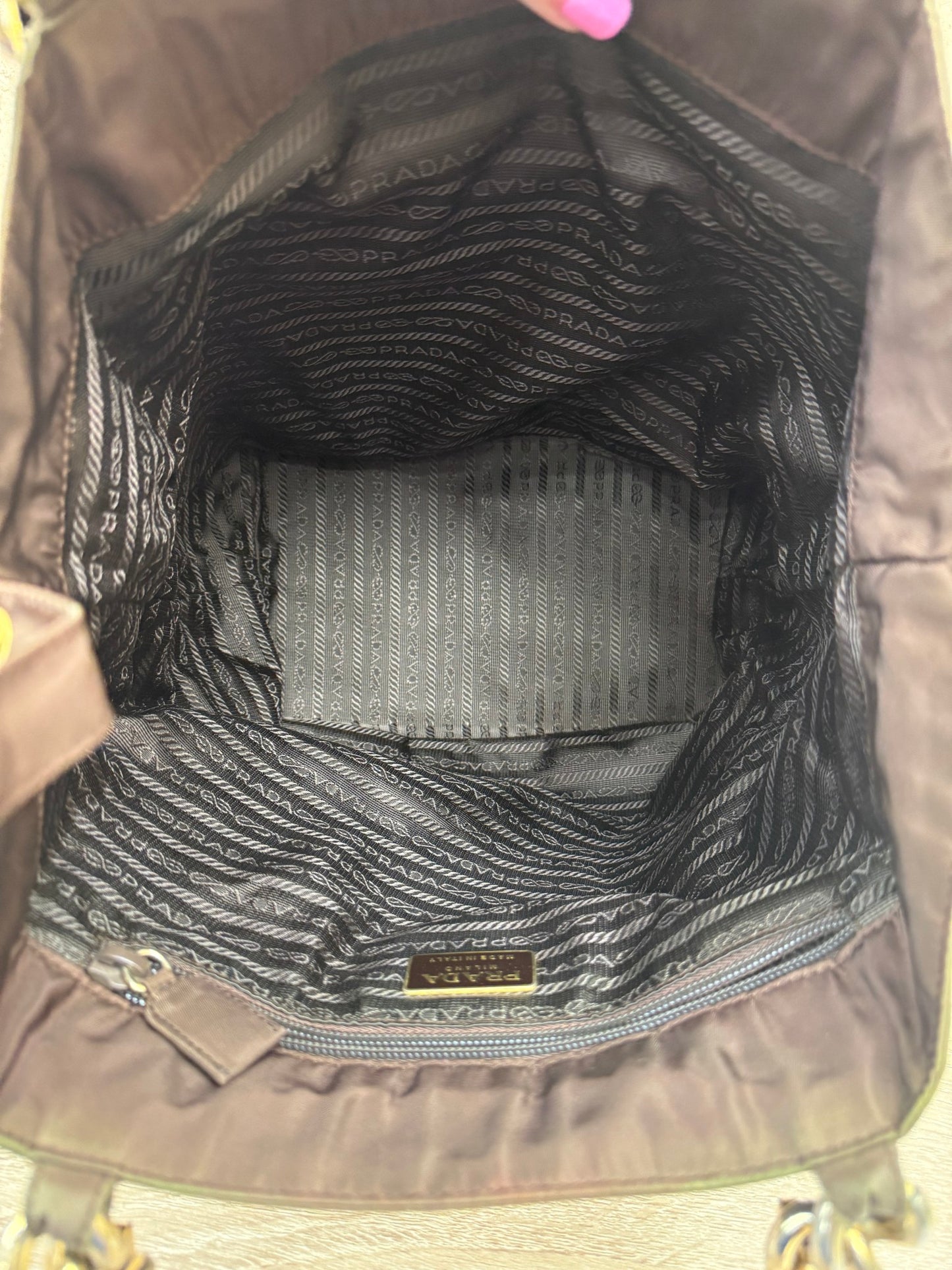 Prada Brown Nylon Handbag