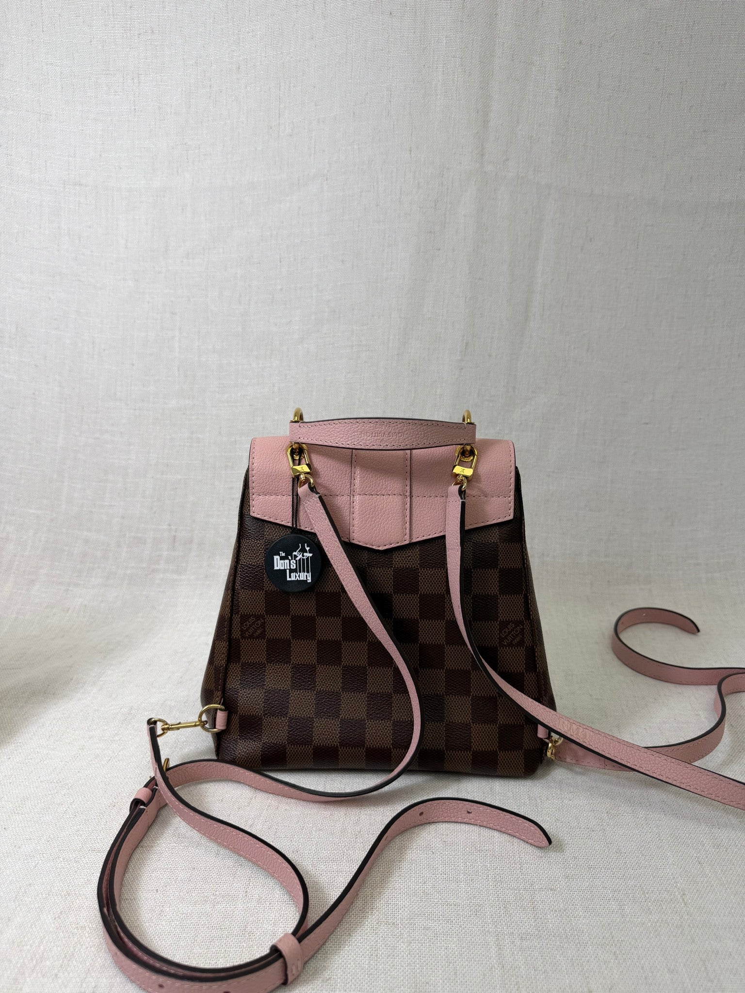 Louis Vuitton Pink Damier Ebene Canvas Clapton Backpack