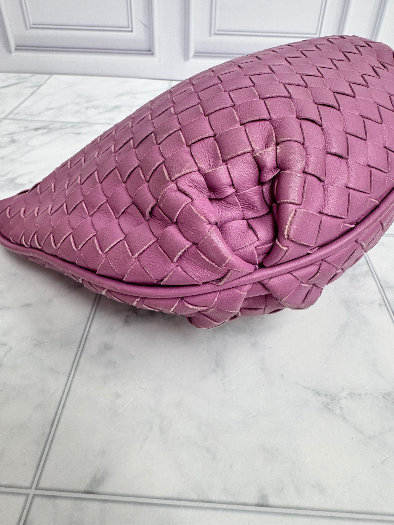 Bottega Veneta Purple Intrecciato Leather Crossbody Bag
