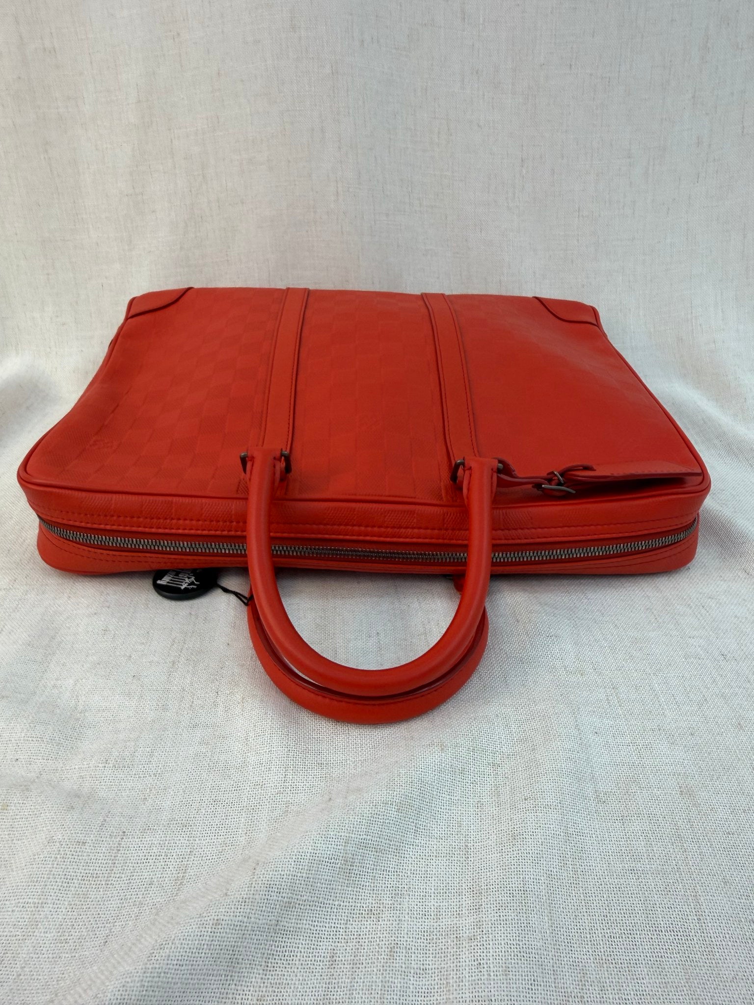 Louis Vuitton Red Leather Porte Documents Voyage Bag