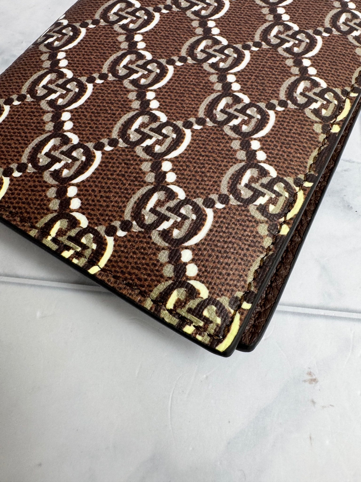 Gucci Brown GG Monogram Coated Canvas Shadow Passport Cover