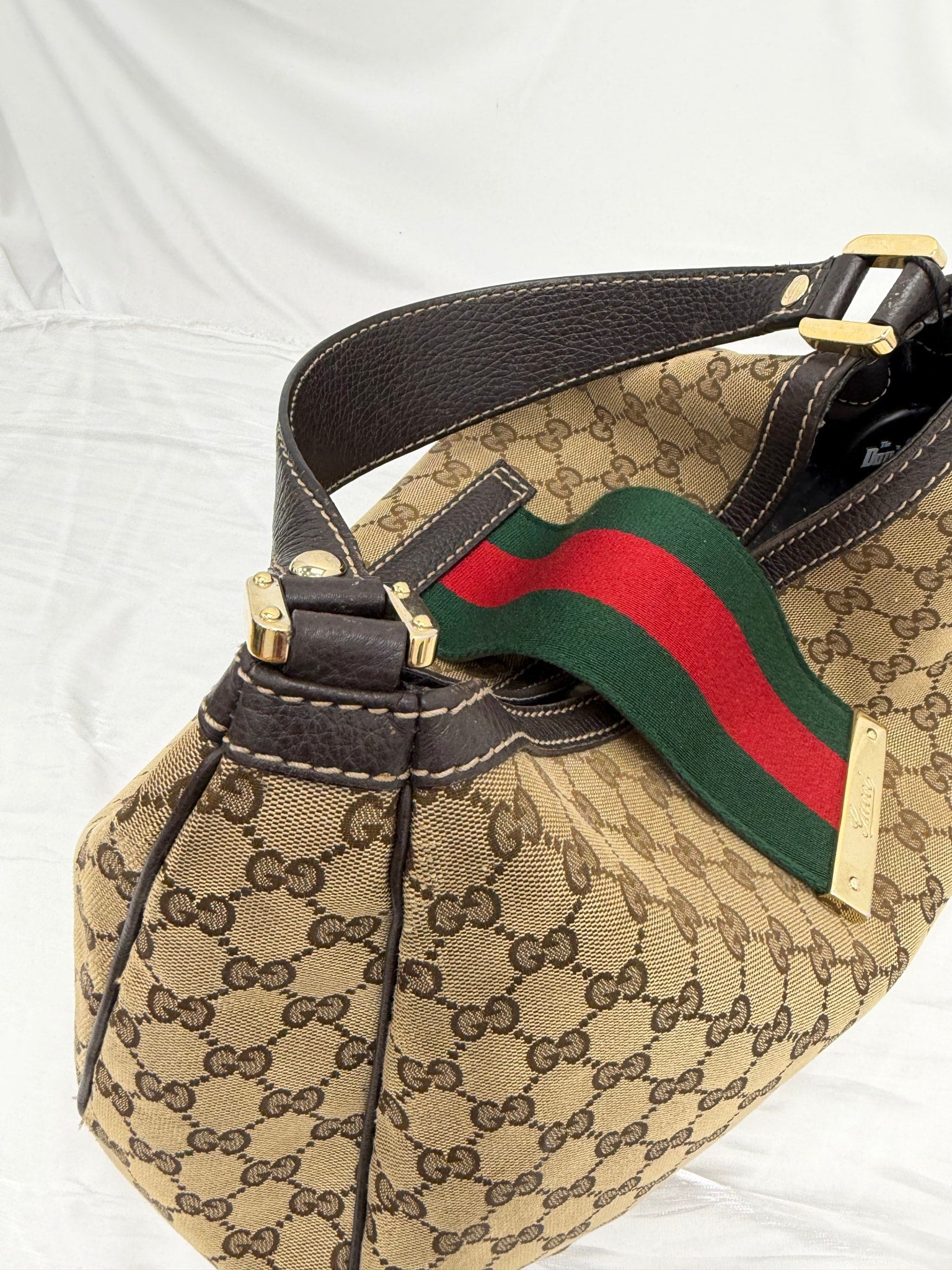 Gucci GG Canvas Sherry Line Hobo Tote