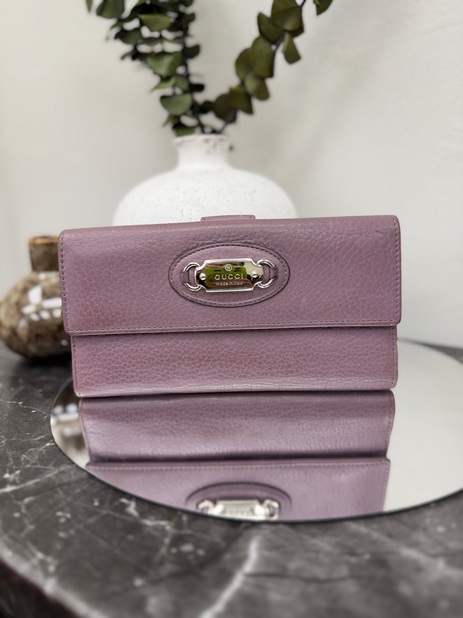 Gucci Purple Leather Long Wallet