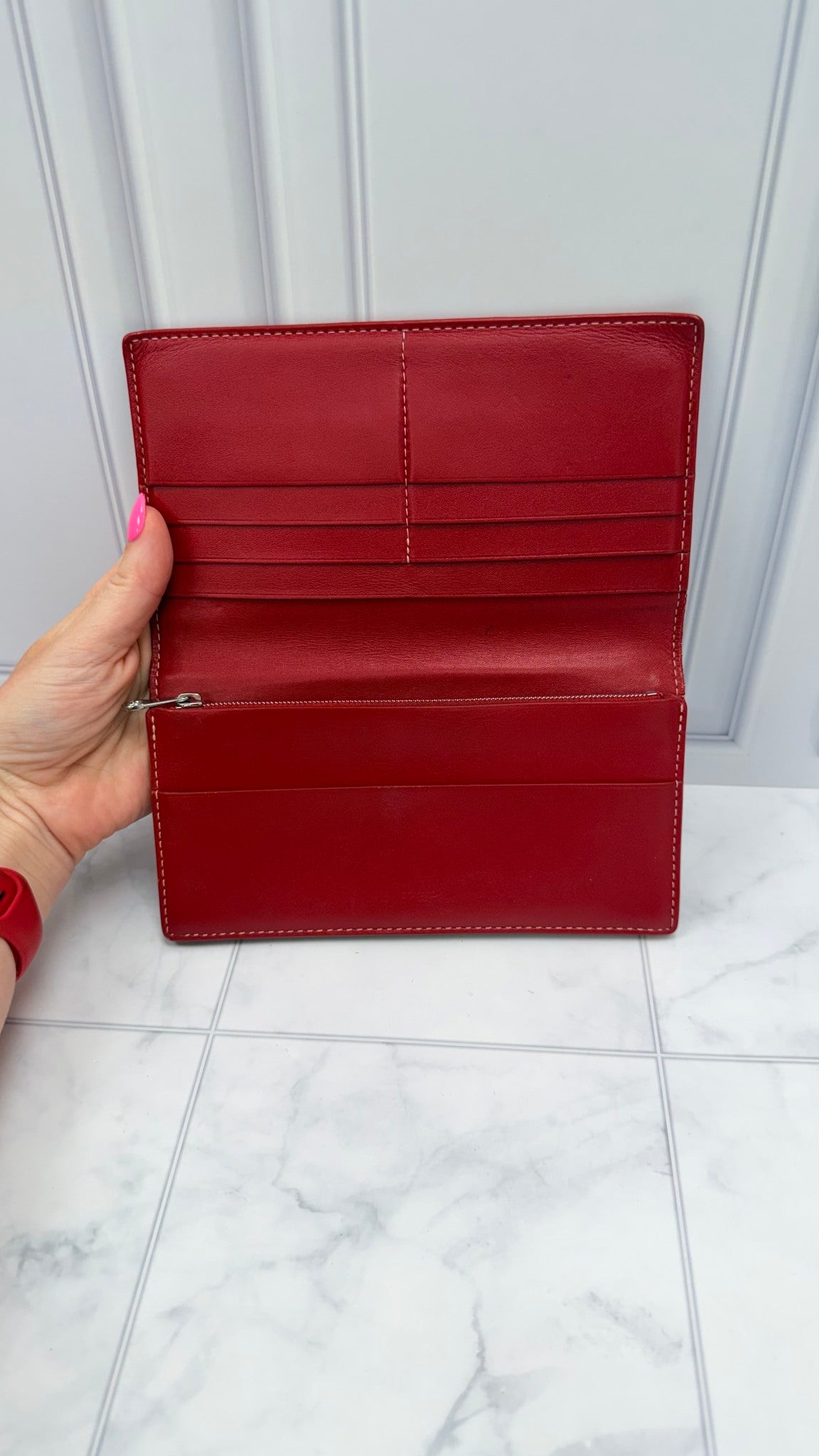 Goyard Red Goyardine Coated Canvas Richelieu Long Wallet