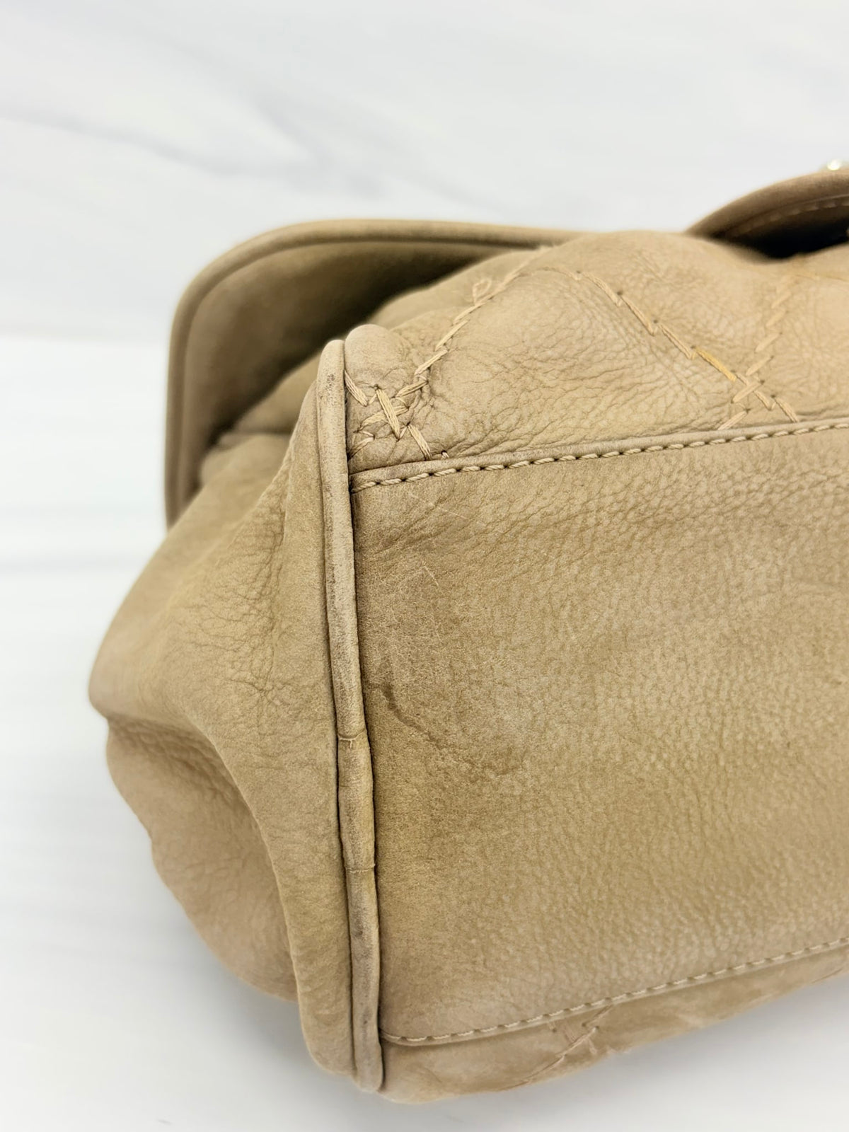 Chanel Taupe Suede Ultimate Stitch Flap Bag