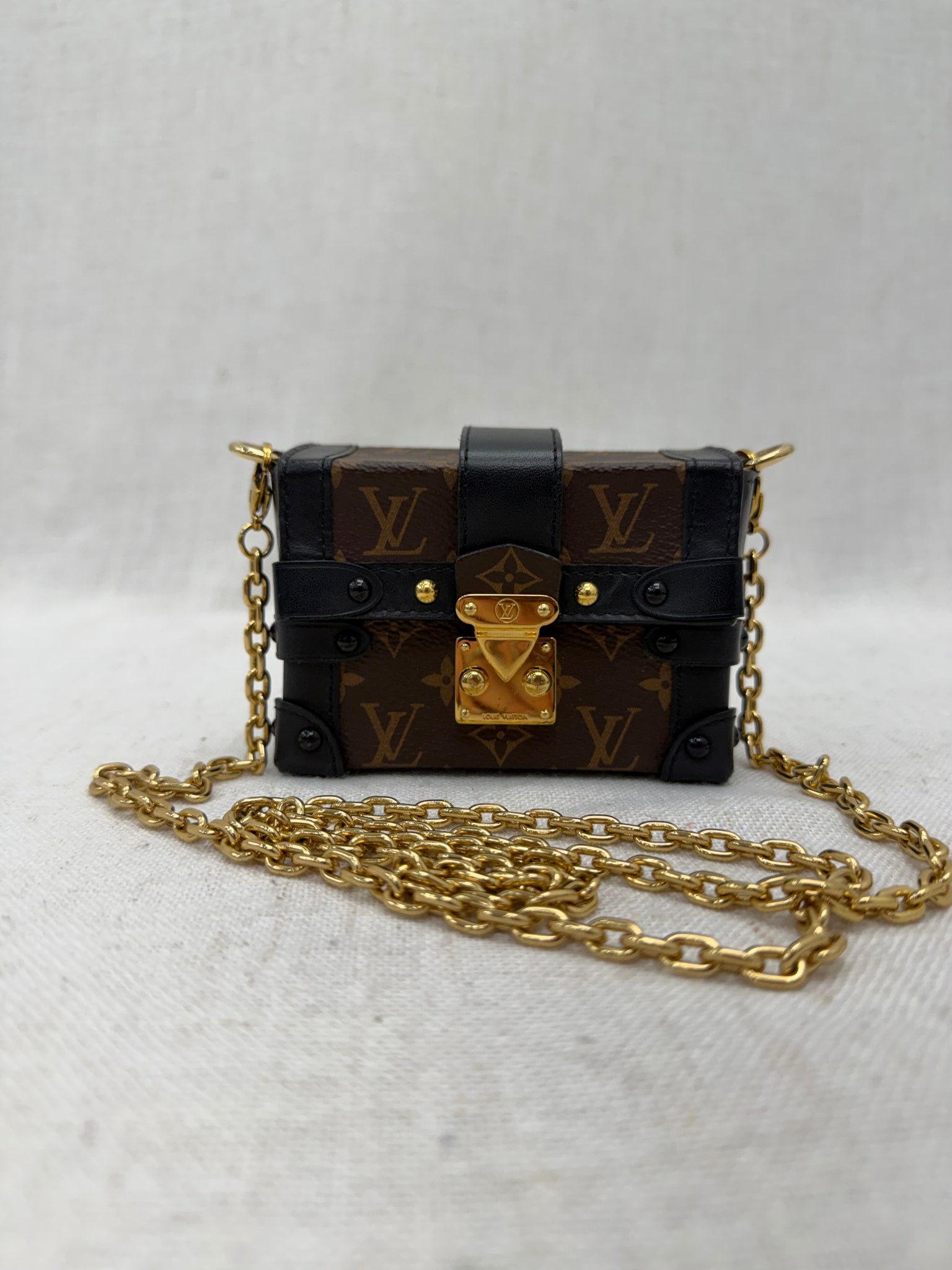 Louis Vuitton Monogram & Black Mini Essential Trunk Chain Bag