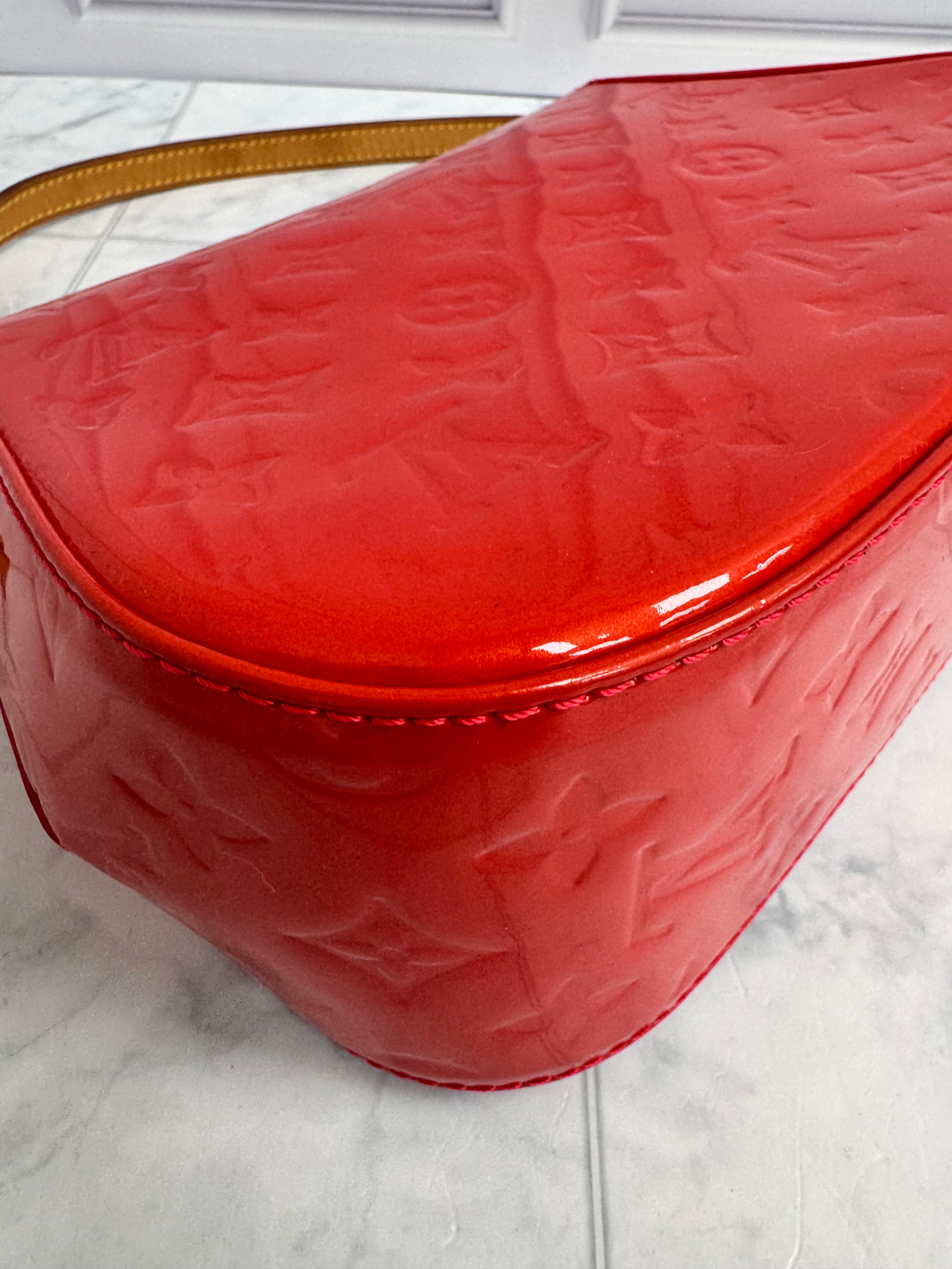 Louis Vuitton Red Vernis Bellflower Bag GM