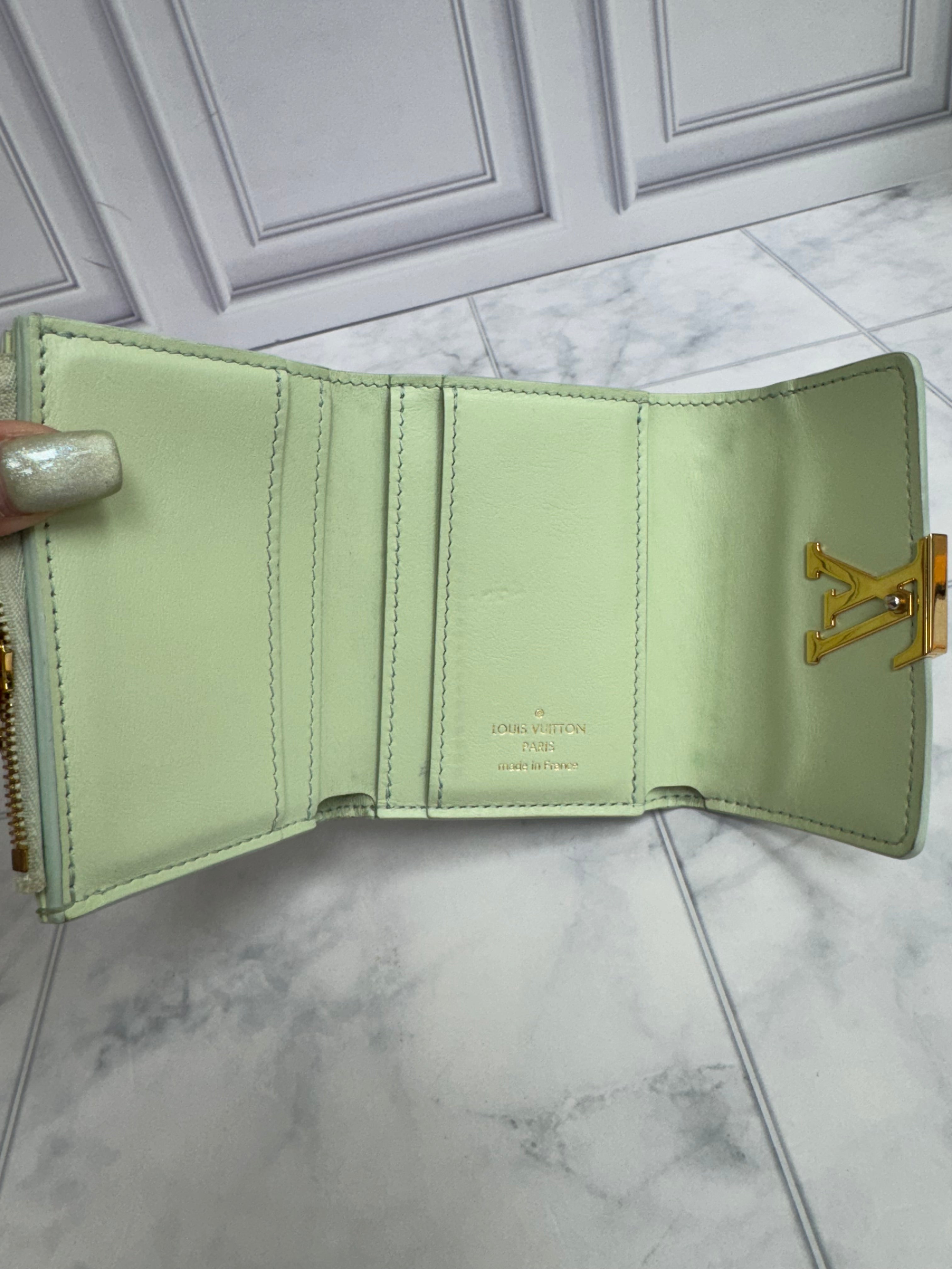 Louis Vuitton Blue And Yellow Taurillon Leather Summer Stardust Compact Wallet