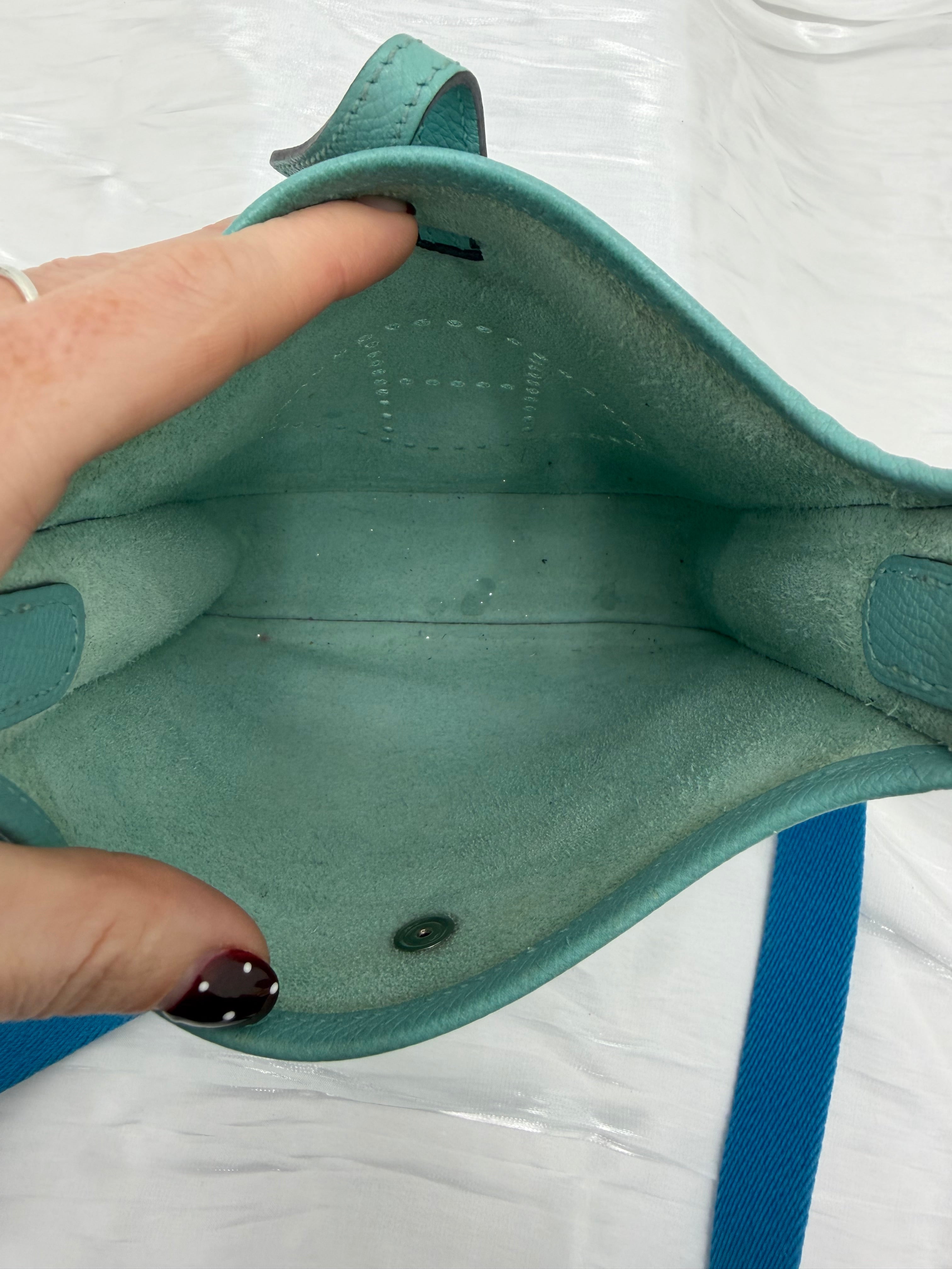 Hermes Blue & Mint Epsom Evelyn TPM