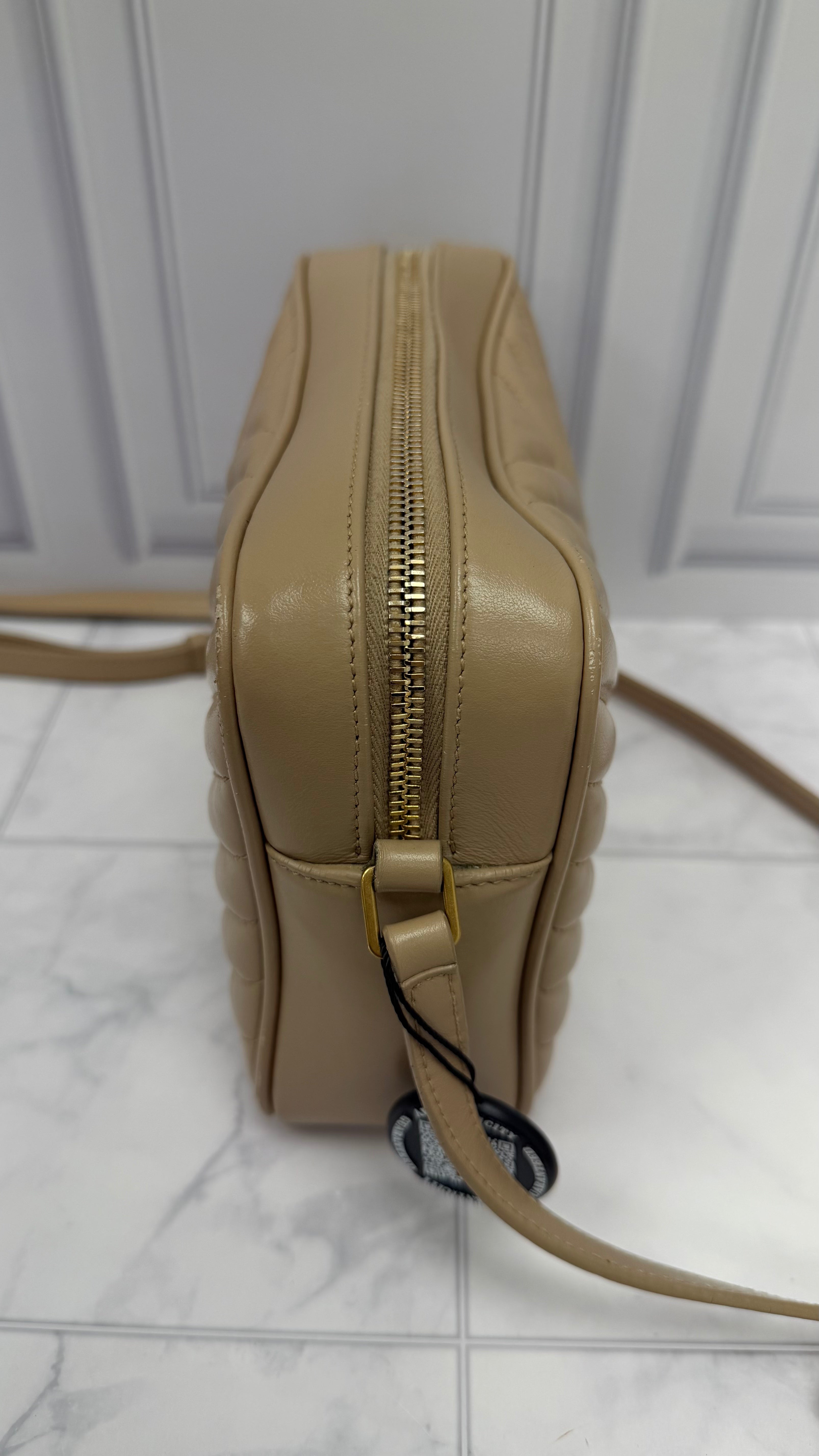 *DONS DROP* Saint Laurent YSL Nude Chevron Quilted Leather Lou Camera Bag