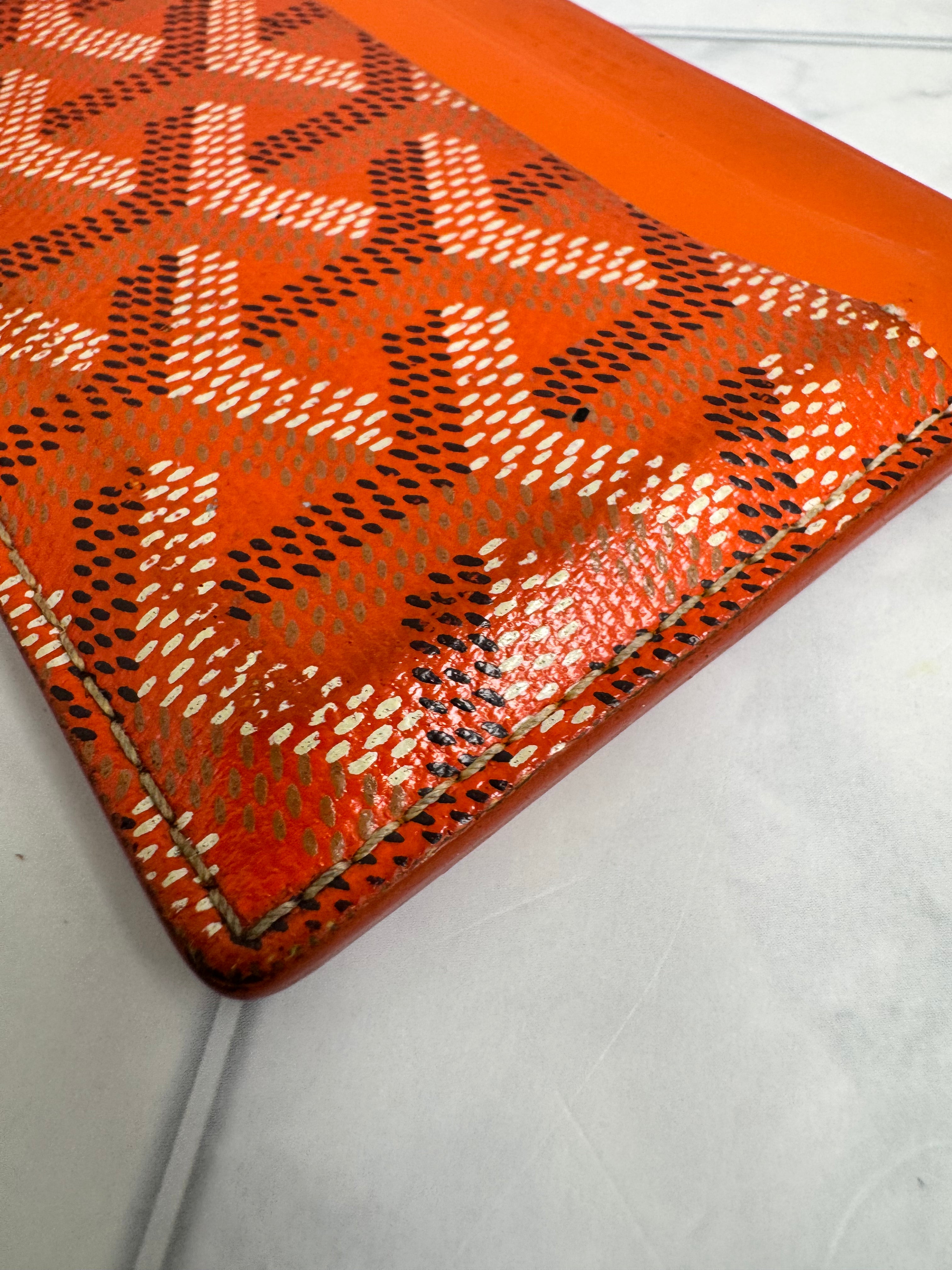 Goyard Orange Goyardine Coated Canvas Saint-Sulpice Card Holder