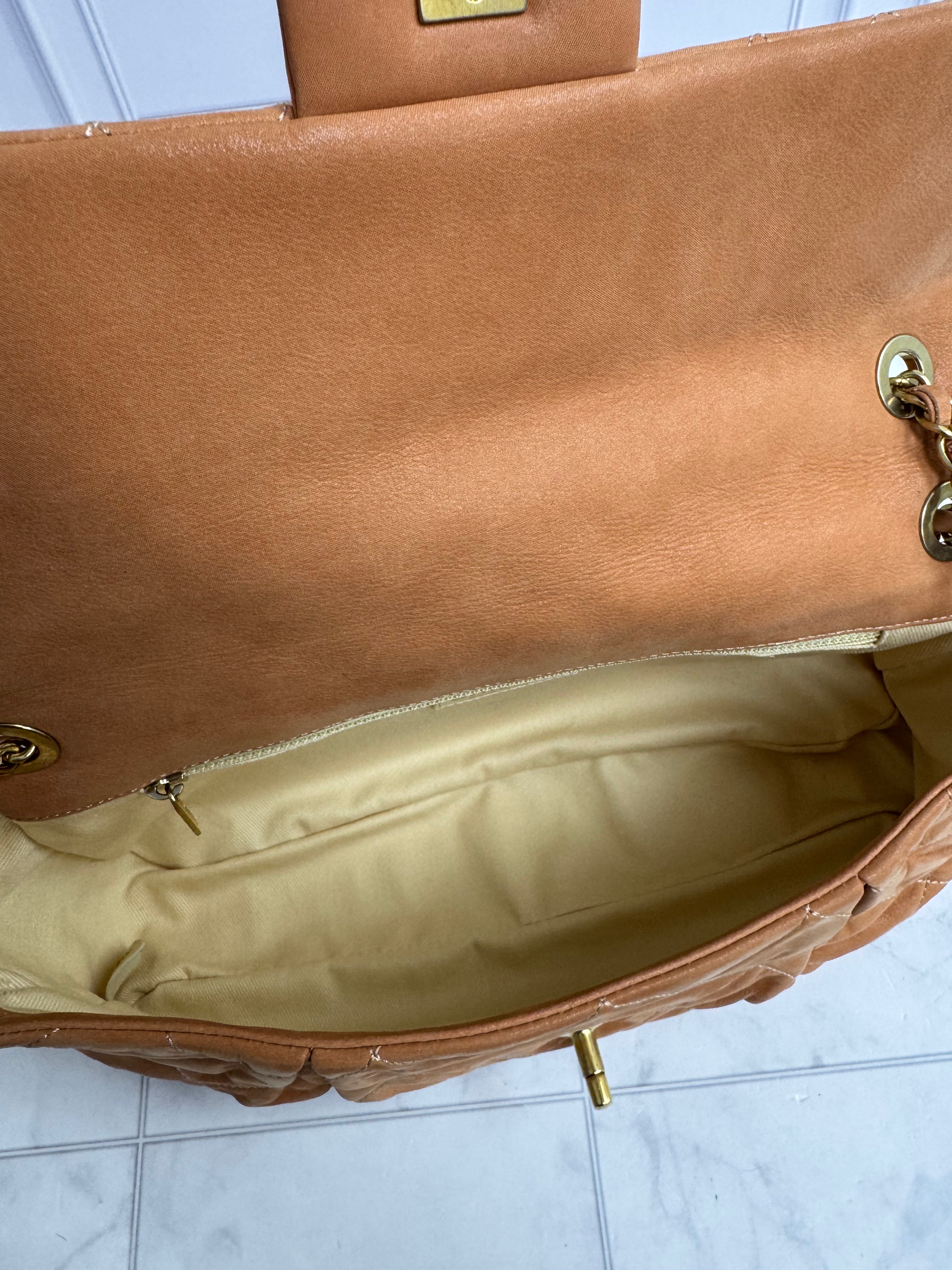 Chanel Iridescent Peach Quilted Coco Pleats Flap Bag